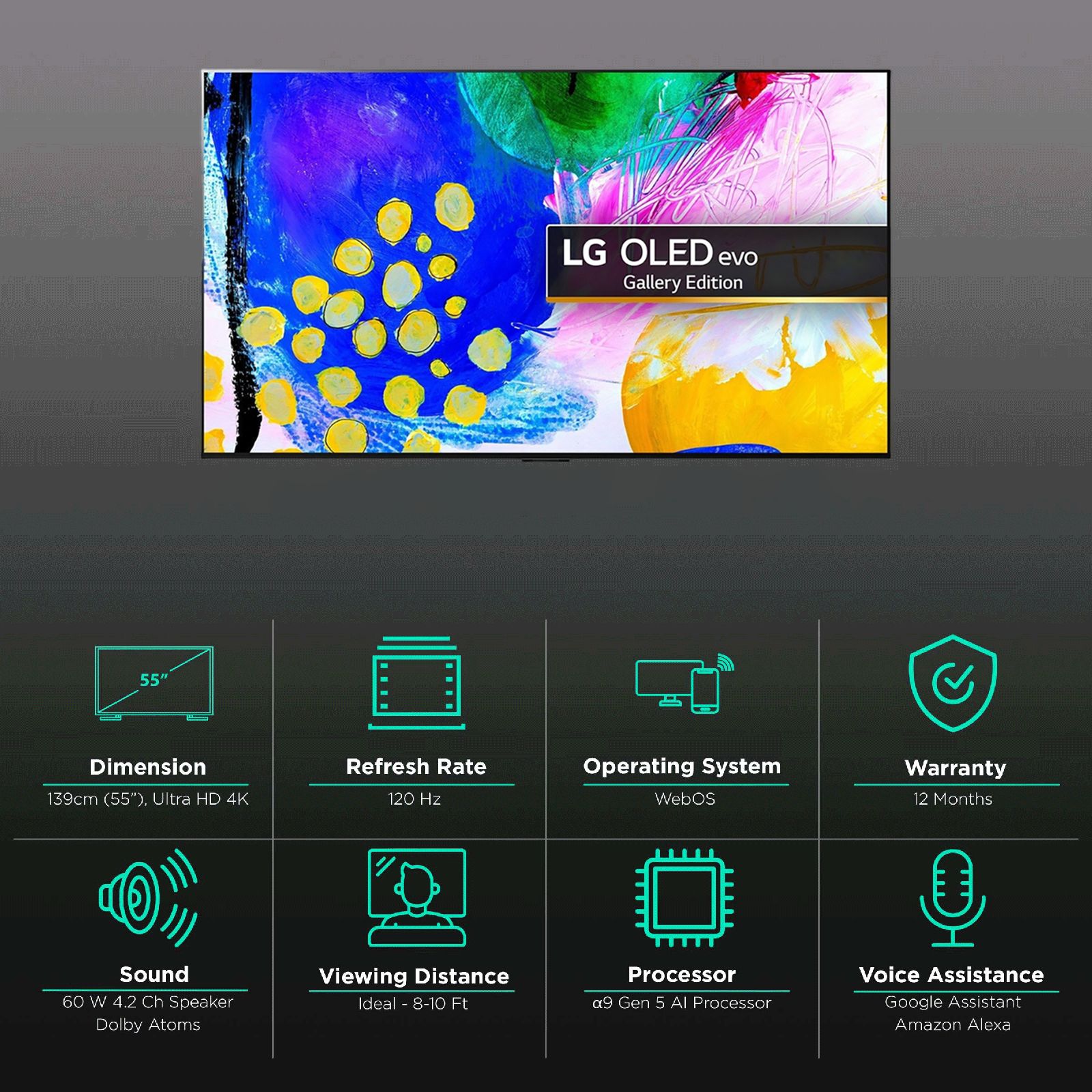 LG G2 140 cm (55 inch) OLED 4K Ultra HD WebOS TV with Voice Assistance (2022 model) LG G2 140 cm (55 inch) OLED 4K Ultra HD WebOS TV with Voice Assistance (2022 model)_2