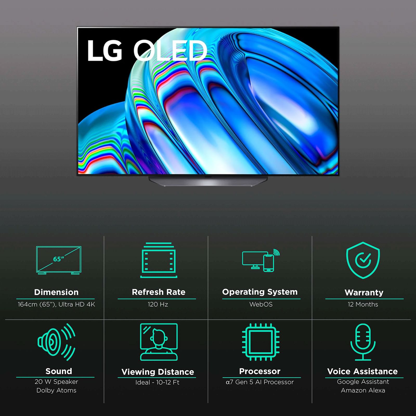 LG B2 165 cm (65 inch) 4K Ultra HD OLED WebOS TV with Voice Assistance (2022 model)_3