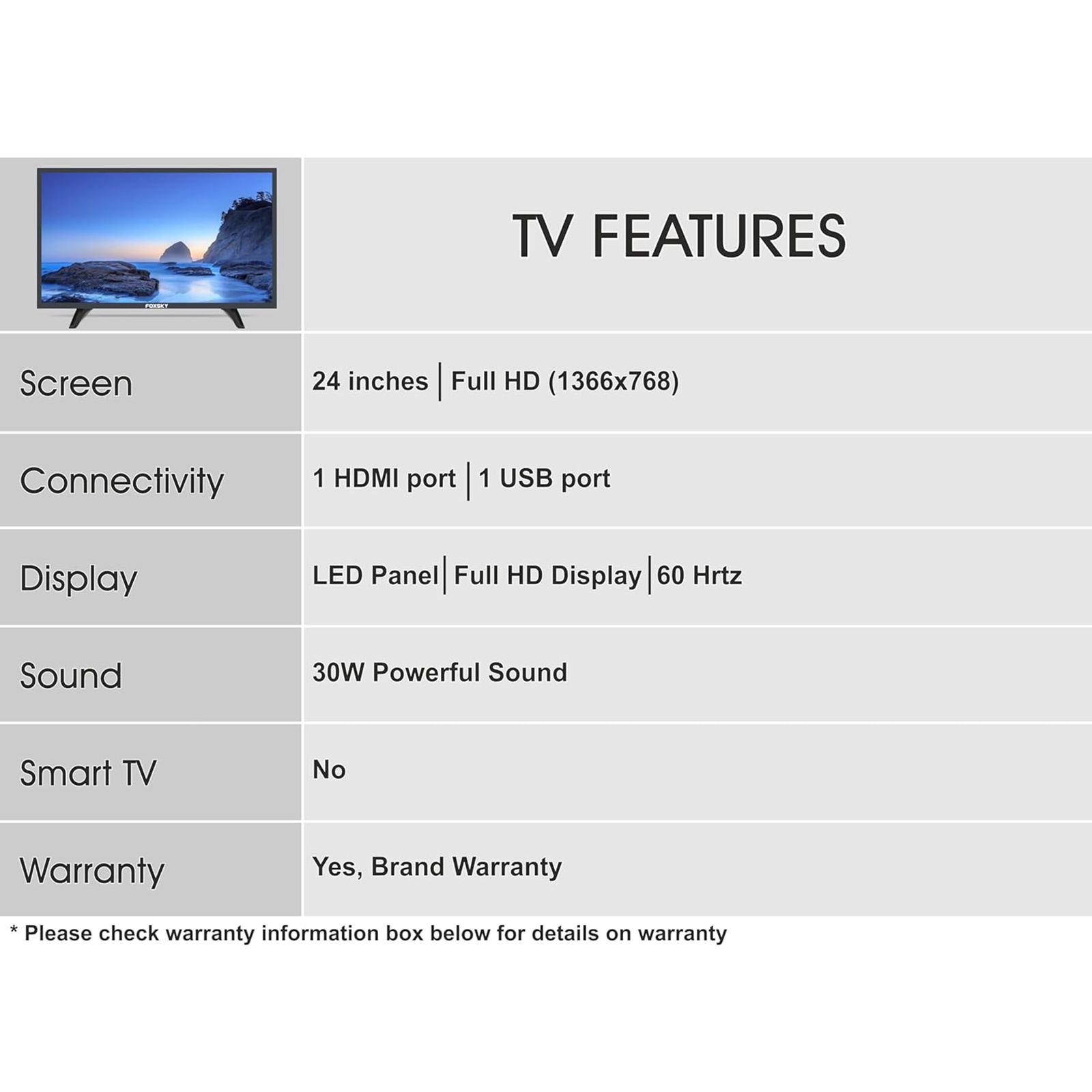 FOXSKY 60 cm (24 inch) HD Ready LED TV with A+ Grade Panel (2021 model)_15