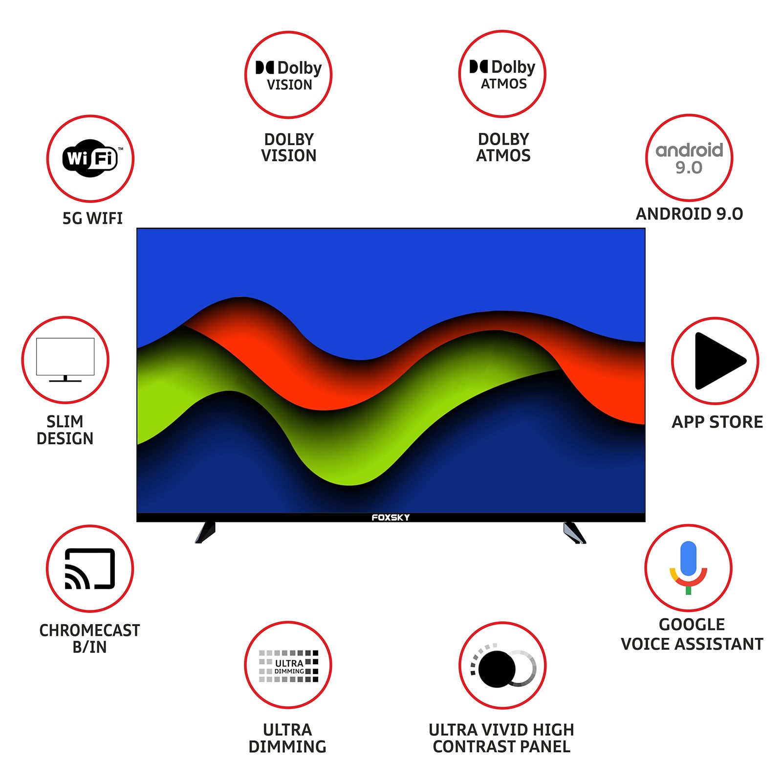 FOXSKY FS-VS 80 cm (32 inch) HD Ready LED Smart Android TV with Google Assistant (2021 model)_7