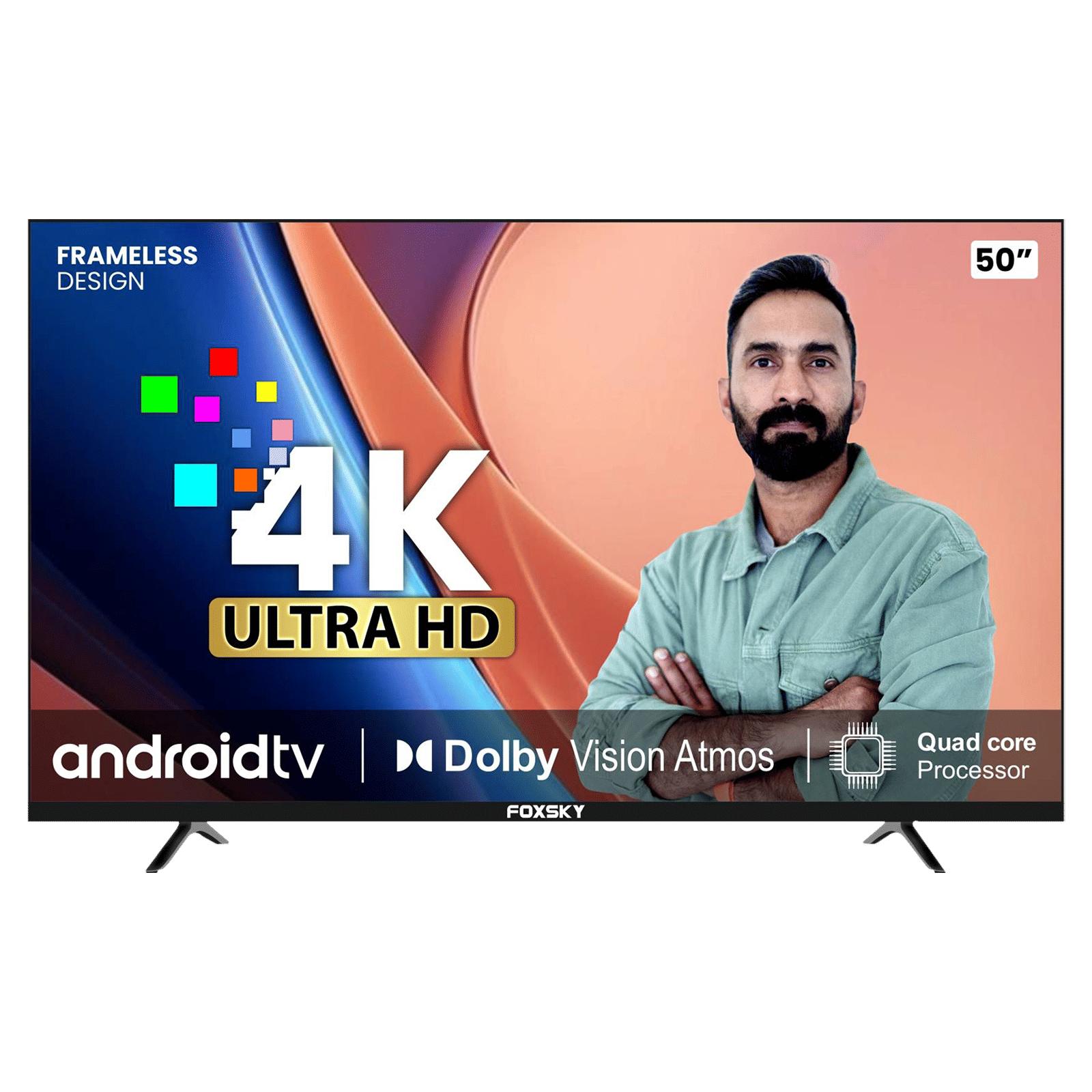 Foxsky 50FS-VS 127 cm (50 inch) 4K Ultra HD LED Android TV with Google Assistant (2021 model) Foxsky 50FS-VS 127 cm (50 inch) 4K Ultra HD LED Android TV with Google Assistant (2021 model)_1