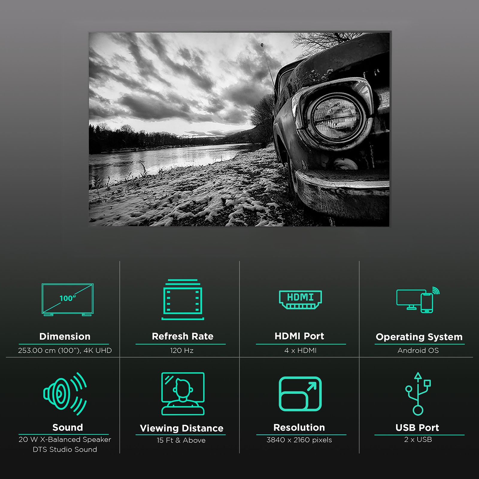 SONY Professional 253 cm (100 inch) 4K Ultra HD Android Smart TV with Cognitive Processor XR (2021 model)_2