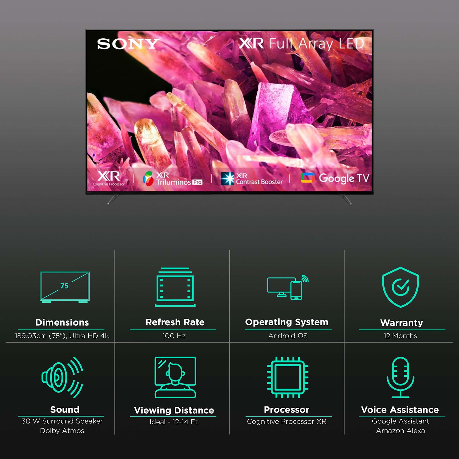 Sony X90K 190 cm (75 inch) 4K Ultra HD LCD Smart Android TV with Voice Assistance (2022 model) Sony X90K 190 cm (75 inch) 4K Ultra HD LCD Smart Android TV with Voice Assistance (2022 model)_3