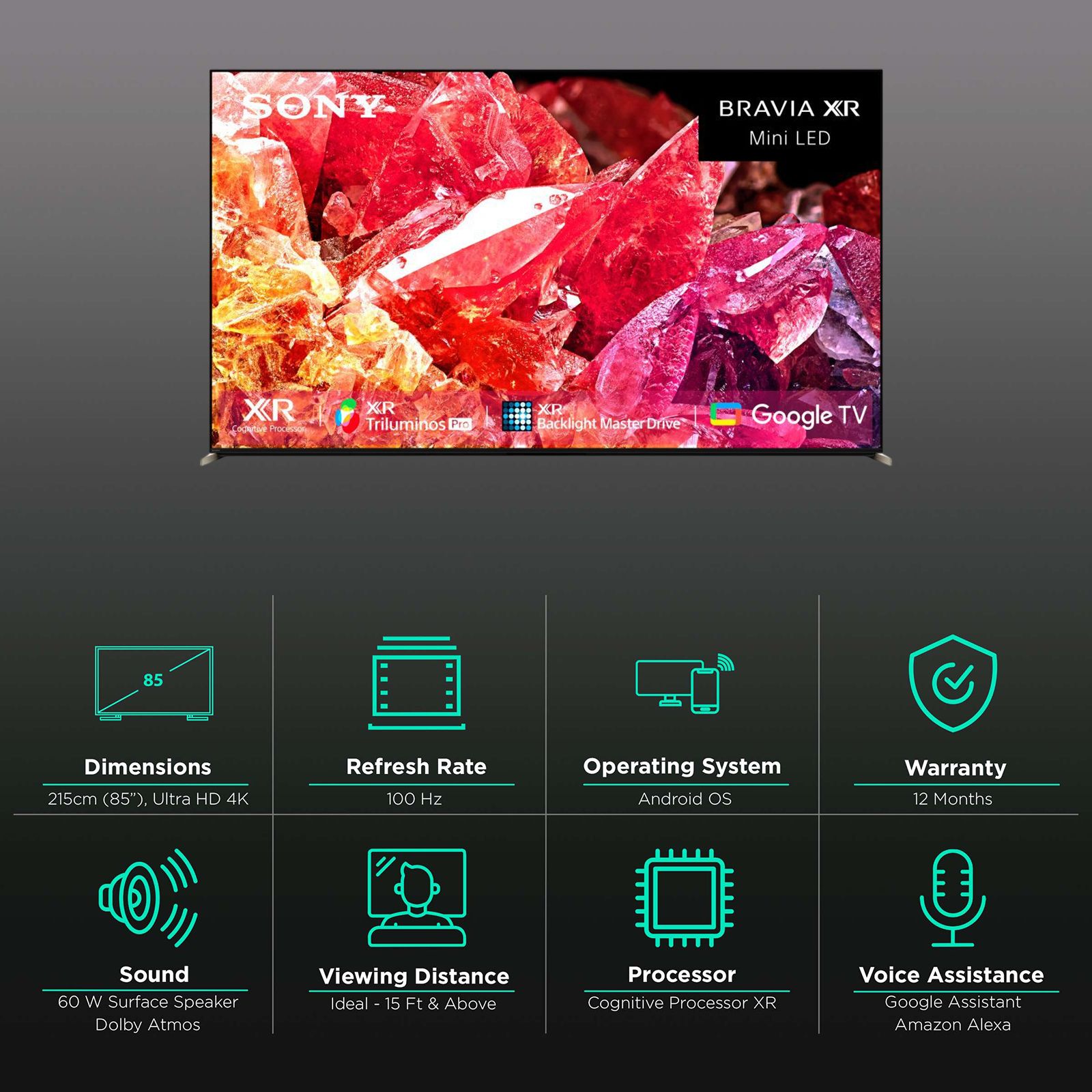 SONY X95K 215 cm (85 inch) 4K Ultra HD LED Android TV with Voice Assistance (2022 model) SONY X95K 215 cm (85 inch) 4K Ultra HD LED Android TV with Voice Assistance (2022 model)_3