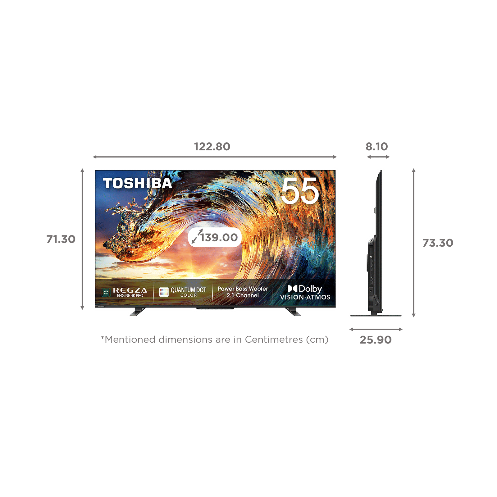 TOSHIBA 55M550LP 140 cm (55 inch) 4K Ultra HD QLED Google TV with Dolby Vision & Dolby Atmos (2022 model) TOSHIBA 55M550LP 140 cm (55 inch) 4K Ultra HD QLED Google TV with Dolby Vision & Dolby Atmos (2022 model)_2
