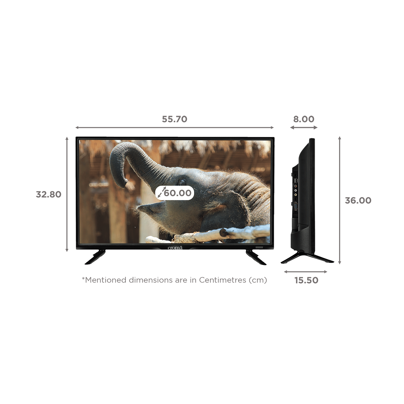Croma 60 cm (24 inch) HD Ready LED TV with 16W Speaker_2
