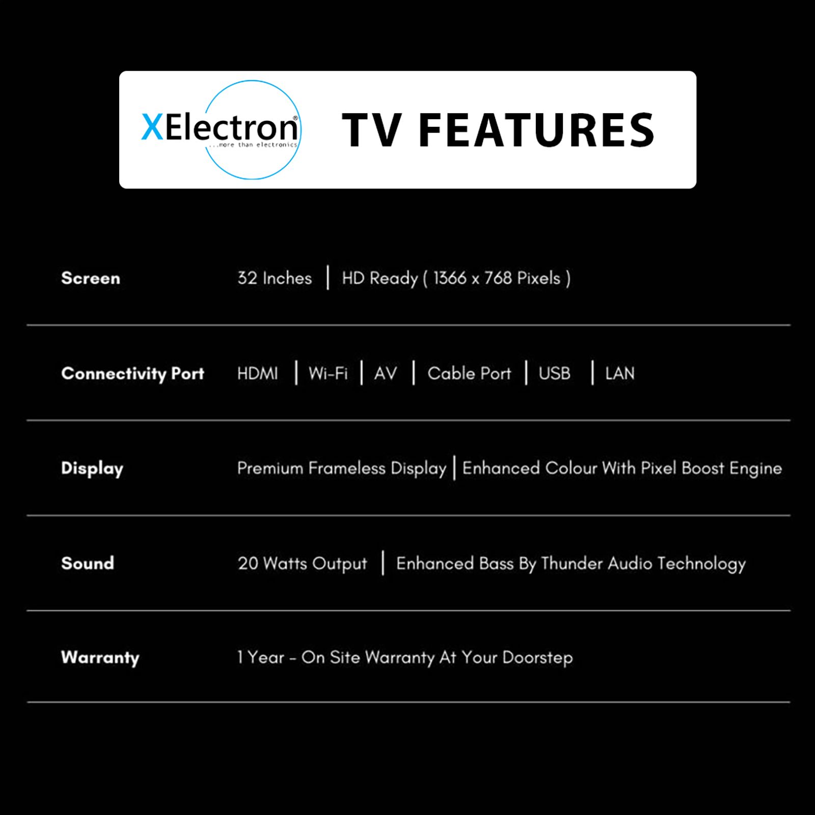 XElectron Series X 80 cm (32 inch) HD Ready LED Android TV with Dolby Audio (2022 model) XElectron Series X 80 cm (32 inch) HD Ready LED Android TV with Dolby Audio (2022 model)_7