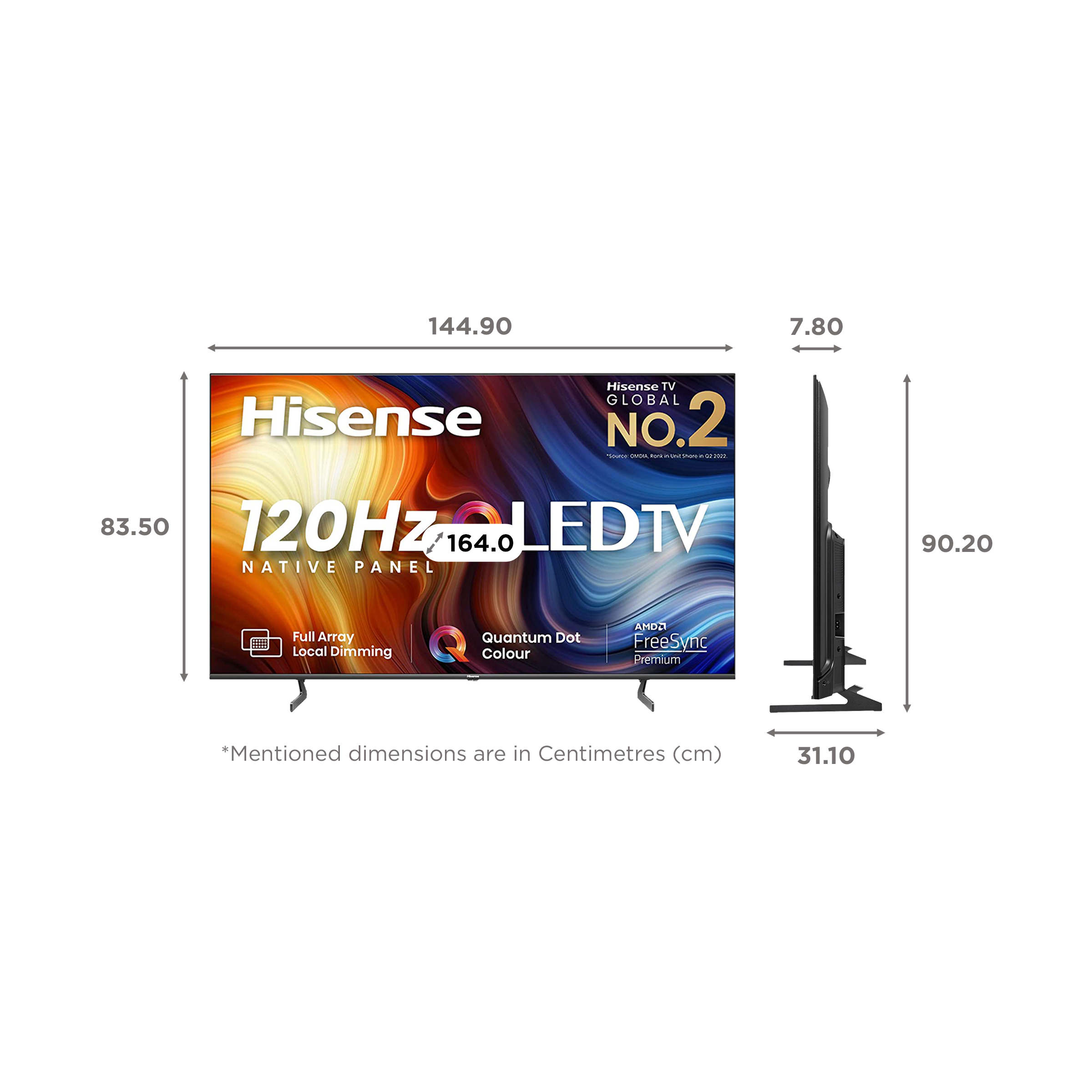 Hisense 65U7H 165 cm (65 inch) QLED 4K Ultra HD VIDAA TV with Dolby Vision & Dolby Atmos (2022 model)_2