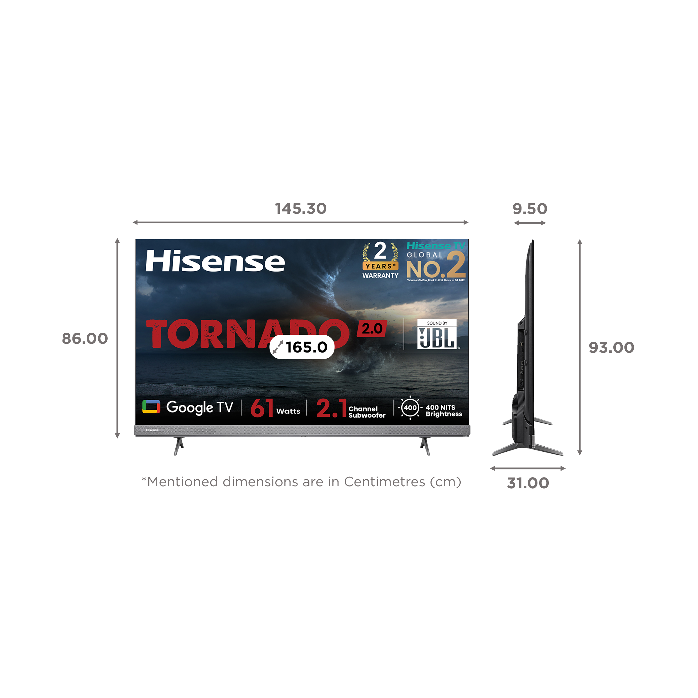 Hisense 65A7H 165 cm (65 inch) 4K Ultra HD LED Google TV with Dolby Vision & Dolby Atmos (2022 model)_2