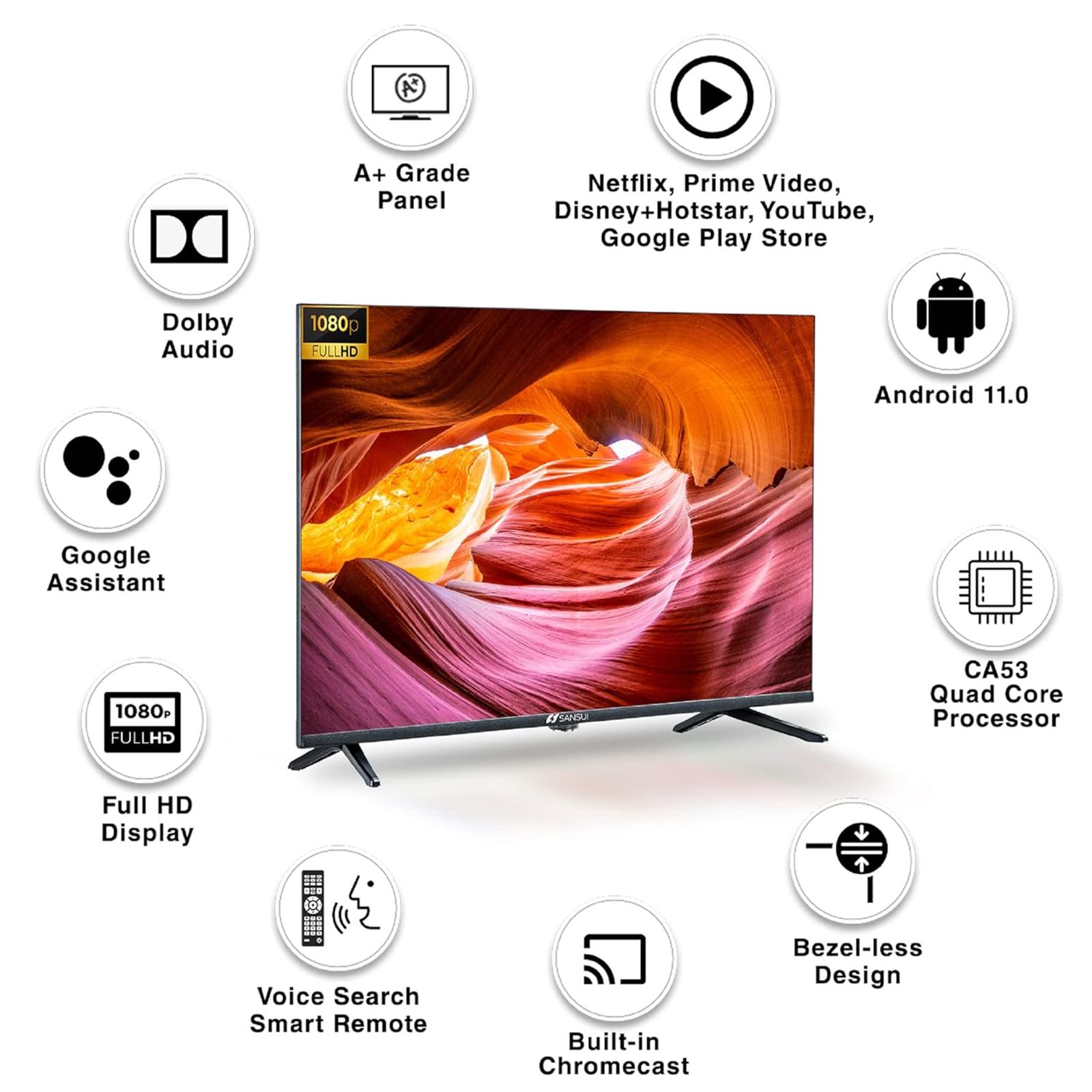 SANSUI 109 cm (43 inch) Full HD Smart Android TV with Dolby Audio (2021 model) SANSUI 109 cm (43 inch) Full HD Smart Android TV with Dolby Audio (2021 model)_12
