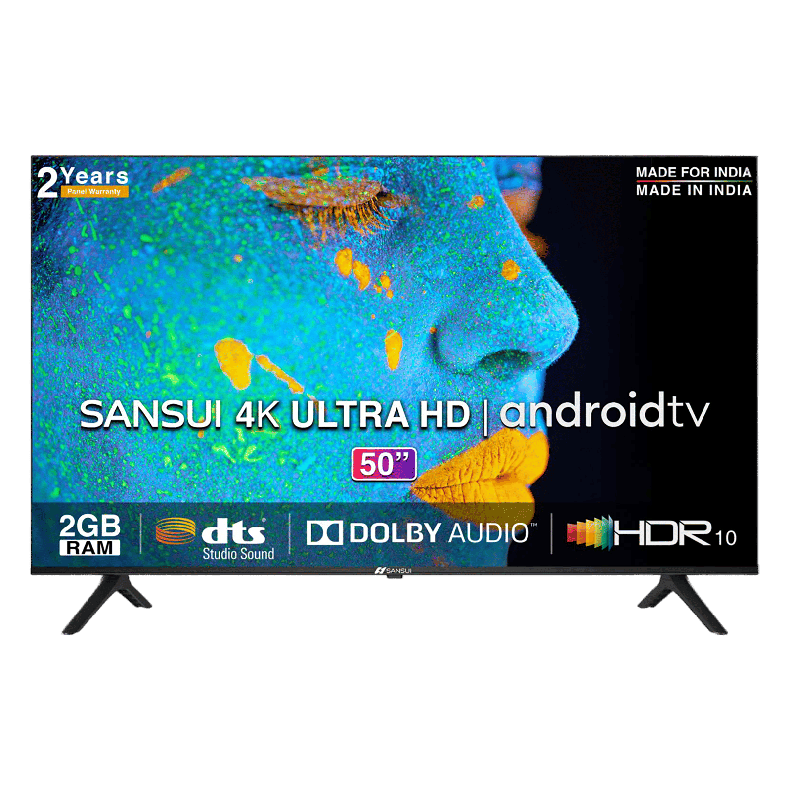 SANSUI JSW50ASUHD 127 cm (50 inch) 4K Ultra HD LED Android TV with Dolby Atmos (2021 model) SANSUI JSW50ASUHD 127 cm (50 inch) 4K Ultra HD LED Android TV with Dolby Atmos (2021 model)_1