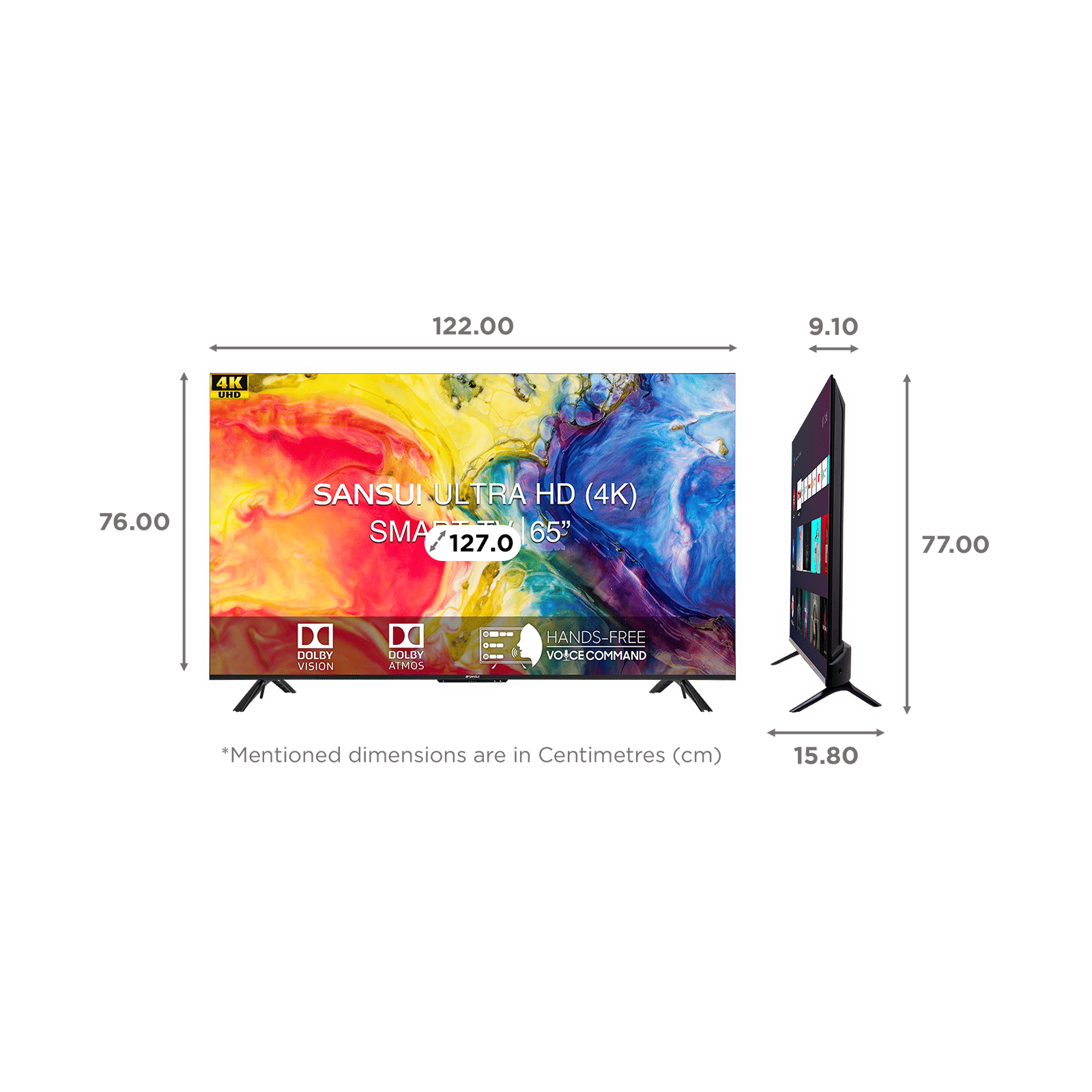 SANSUI JSW50ASUHD 127 cm (50 inch) 4K Ultra HD LED Android TV with Dolby Atmos (2021 model) SANSUI JSW50ASUHD 127 cm (50 inch) 4K Ultra HD LED Android TV with Dolby Atmos (2021 model)_2