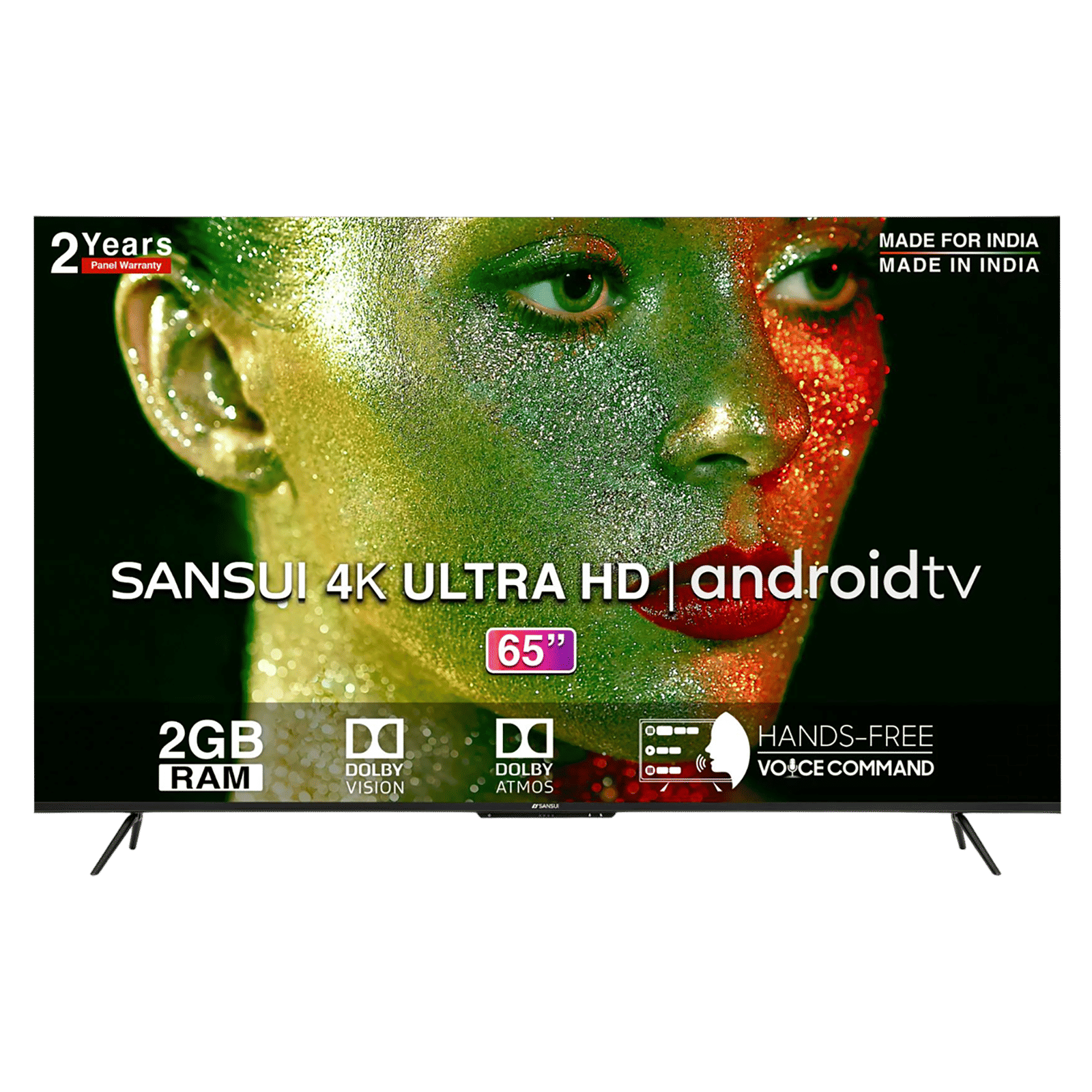 SANSUI 165 cm (65 inch) 4K Ultra HD LED Android TV with Dolby Atmos (2022 model) SANSUI 165 cm (65 inch) 4K Ultra HD LED Android TV with Dolby Atmos (2022 model)_1