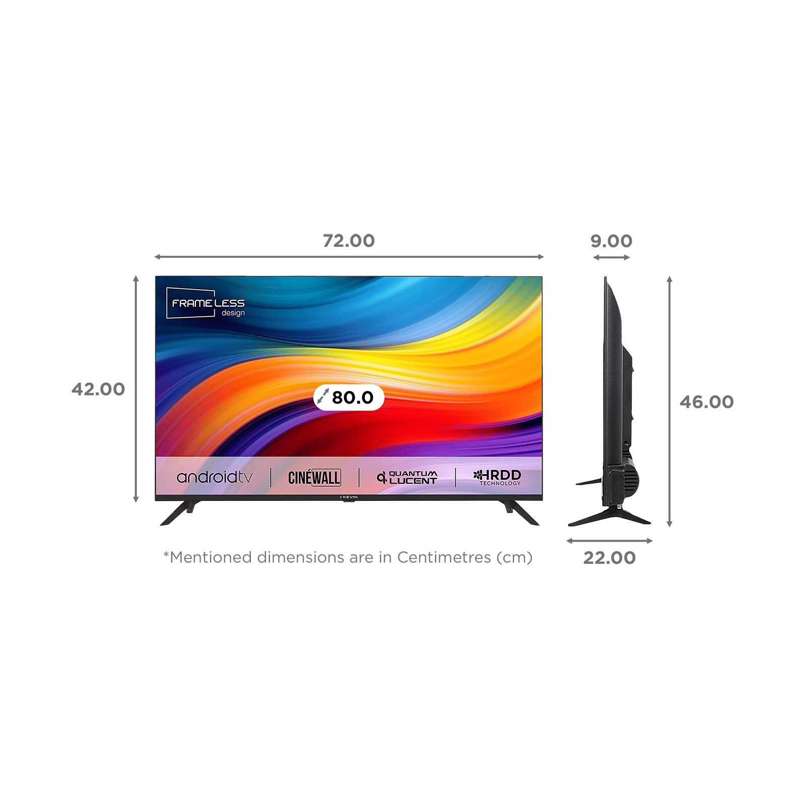 Kevin Frameless Series 80 cm (32 inch) HD Ready LED Smart Android TV with Mali 400MP2 Picture Processor (2022 model)_2