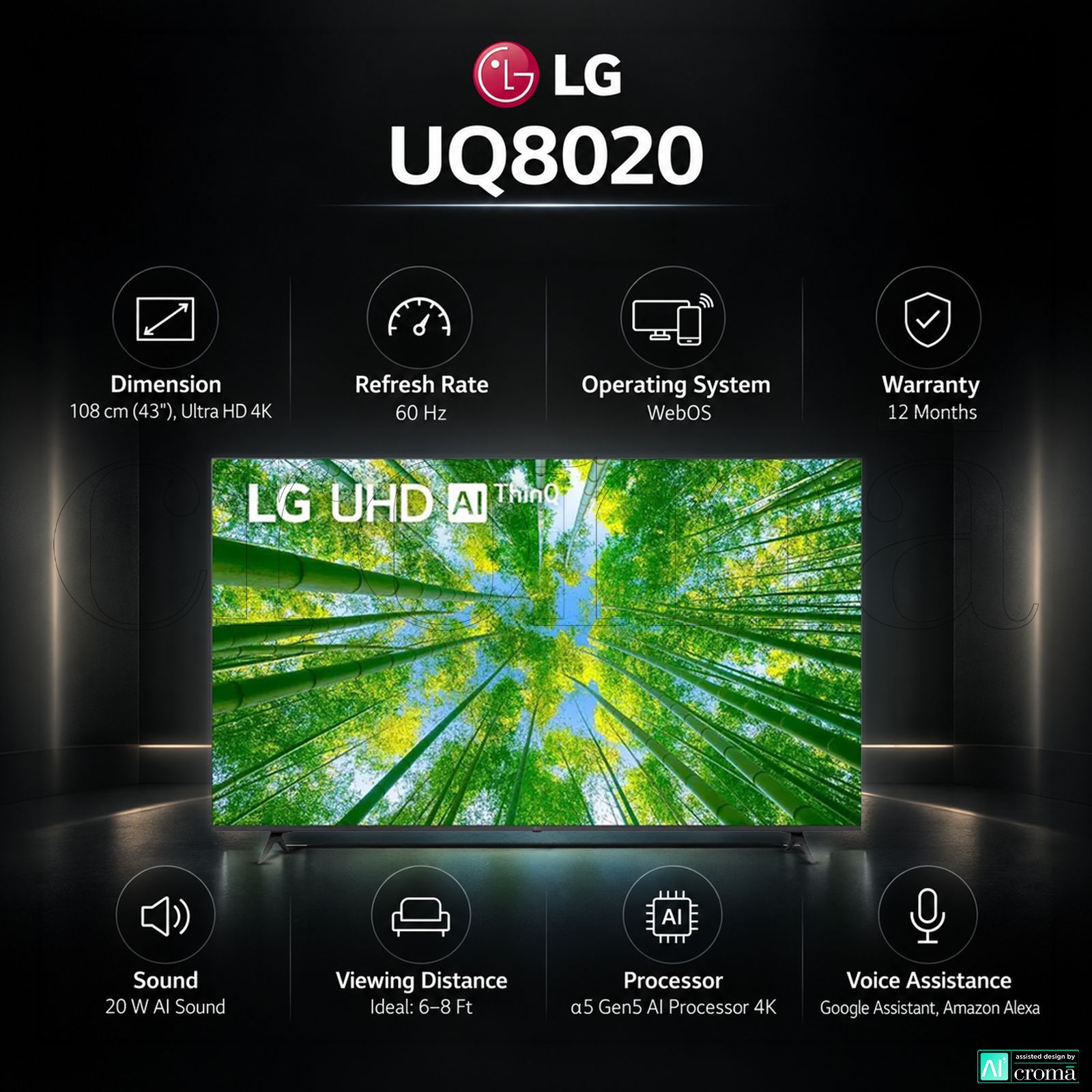 LG UQ8020 109 cm (43 inch) 4K Ultra HD WebOS TV with 2.0 Channel Speaker LG UQ8020 109 cm (43 inch) 4K Ultra HD WebOS TV with 2.0 Channel Speaker_2