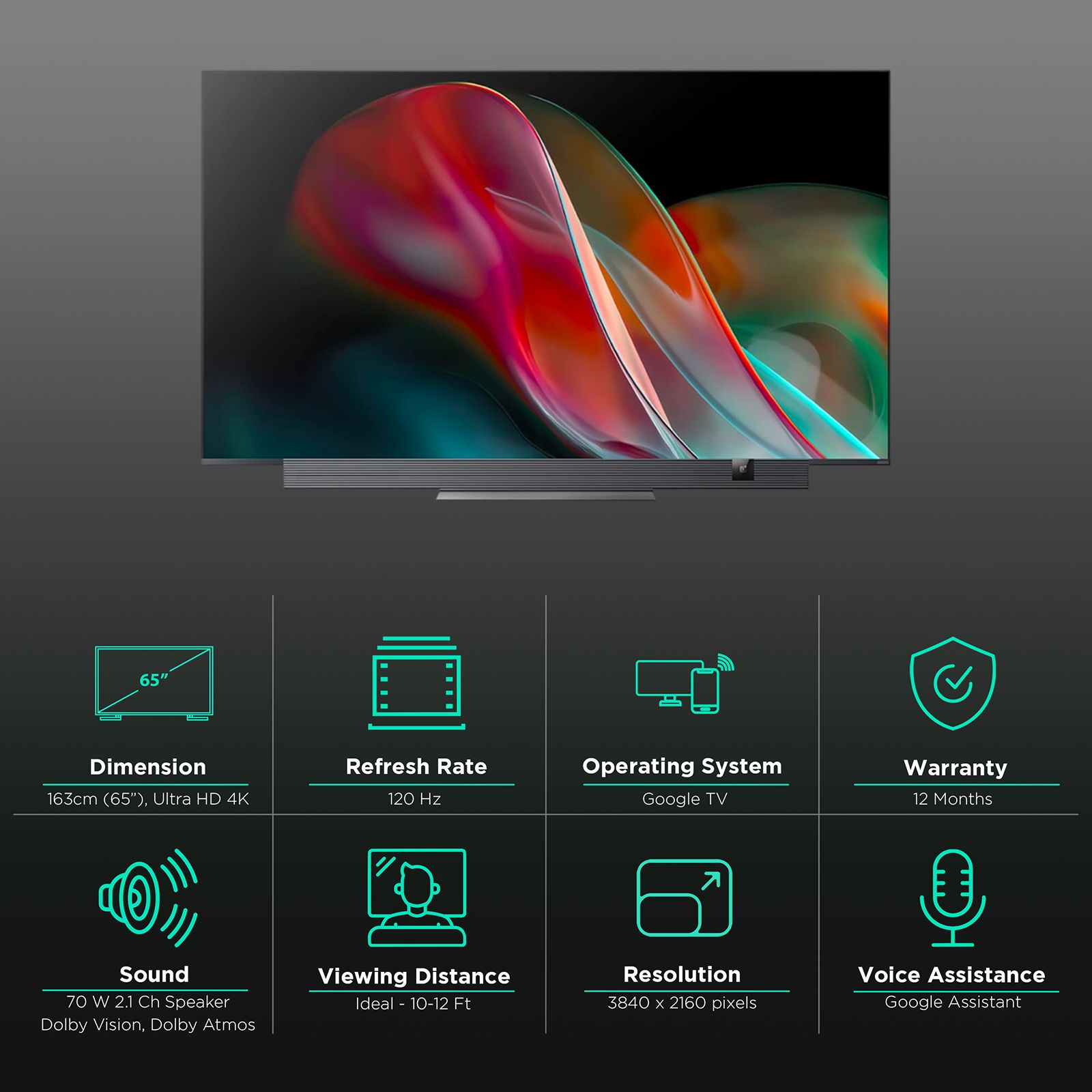 OnePlus Q2 Pro 165 cm (65 inch) QLED 4K Ultra HD Android TV with Dolby Atmos_3