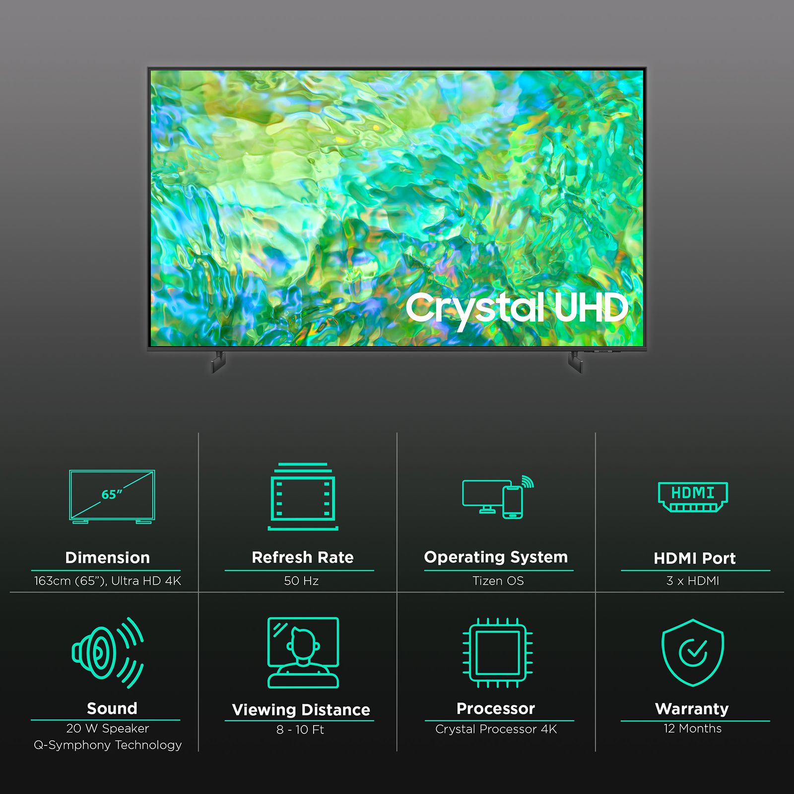 SAMSUNG 8 Series 165 cm (65 inch) 4K Ultra HD LED Tizen TV with Adaptive Sound_3