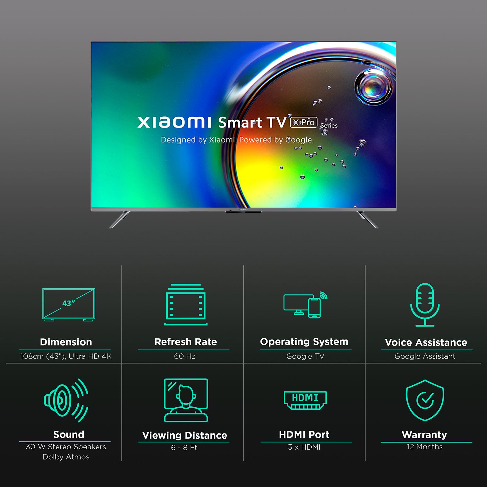 Xiaomi X Pro Series 109 cm (43 inch) 4K Ultra HD LED Google TV with Dolby Vision and Dolby Atmos_3