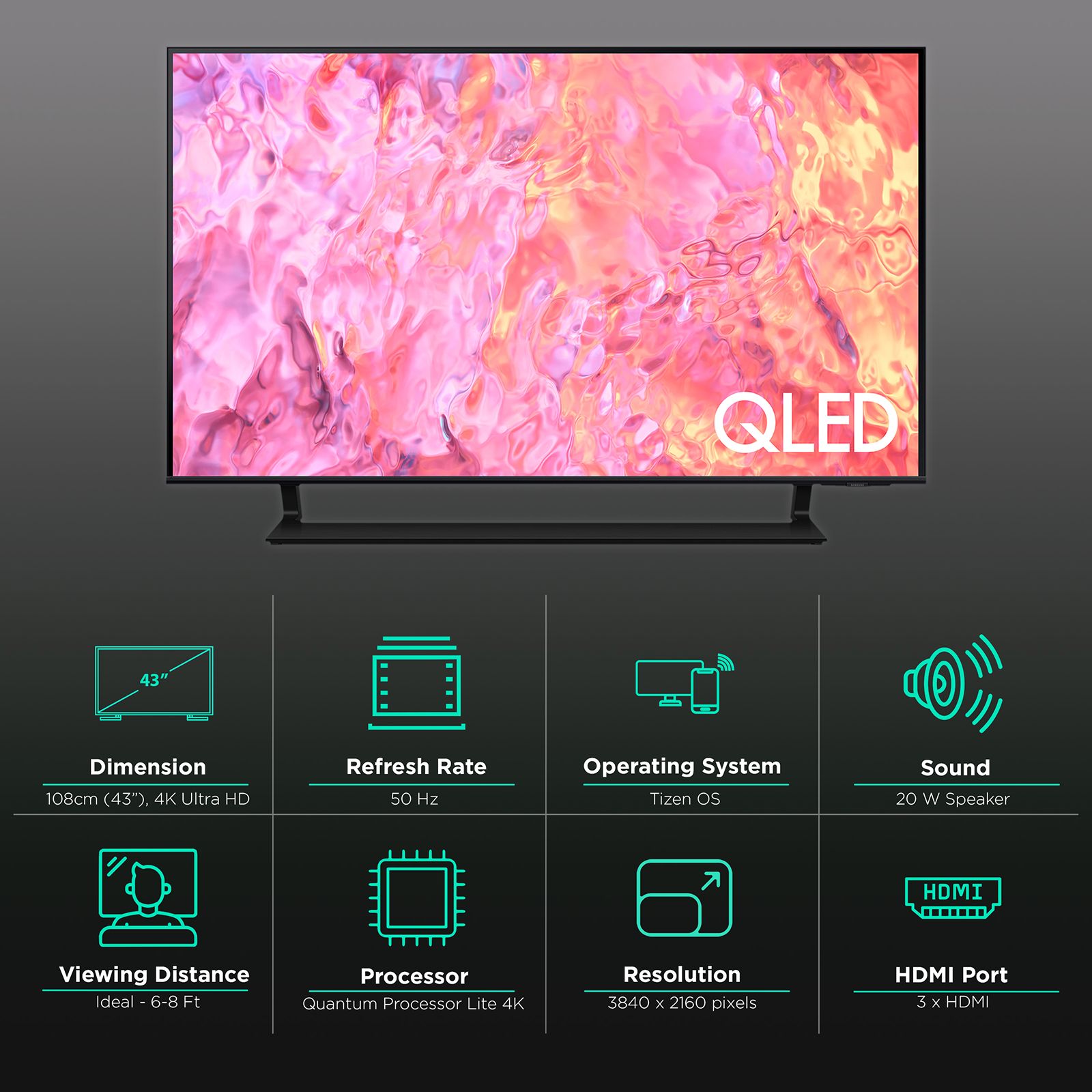 SAMSUNG 6 Series 109 cm (43 inch) QLED 4K Ultra HD Tizen TV with Adaptive Sound SAMSUNG 6 Series 109 cm (43 inch) QLED 4K Ultra HD Tizen TV with Adaptive Sound_3