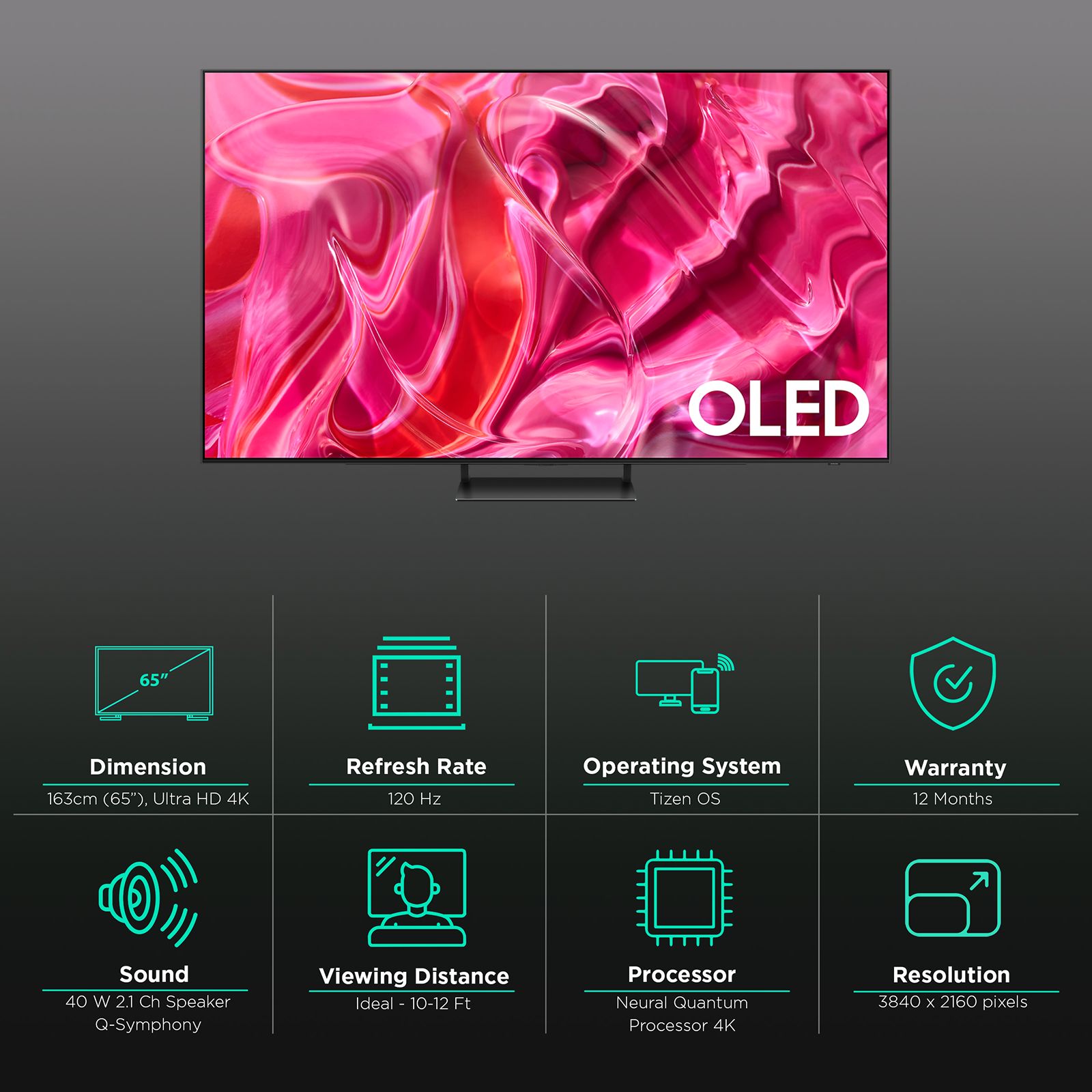 SAMSUNG 9 Series 165 cm (65 inch) OLED 4K Ultra HD Tizen TV with Motion Xcelerator Turbo Pro_3