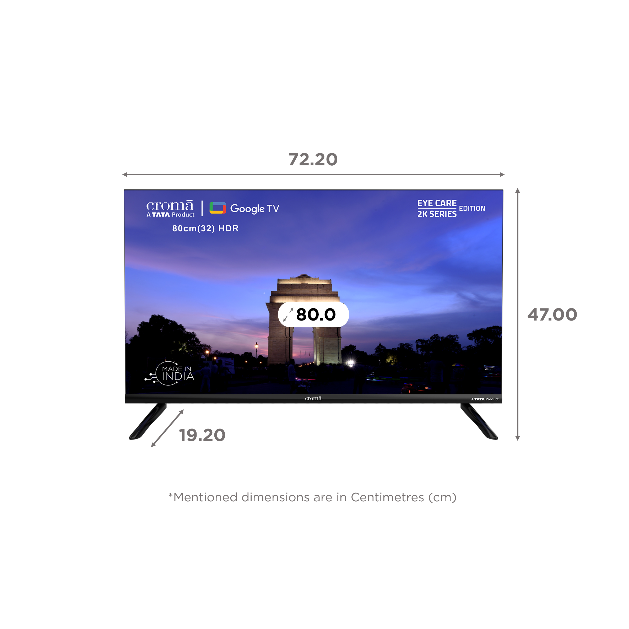 Croma 80 cm (32 inch) HD Ready LED Smart Google TV with A Plus Grade Panel Croma 80 cm (32 inch) HD Ready LED Smart Google TV with A Plus Grade Panel_2