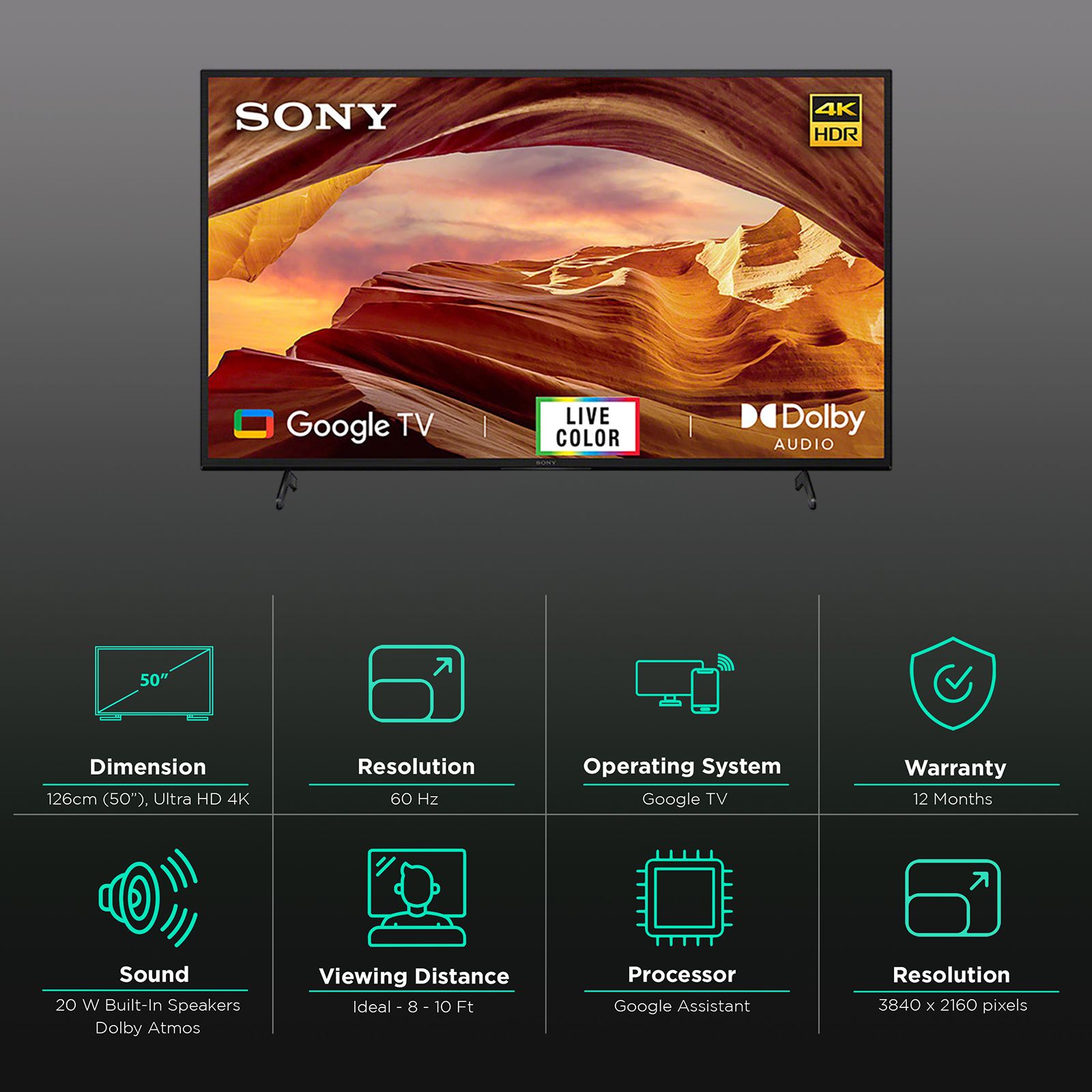 SONY 126 cm (50 inch) 4K Ultra HD Google TV with Dolby Audio (2023 model)_3
