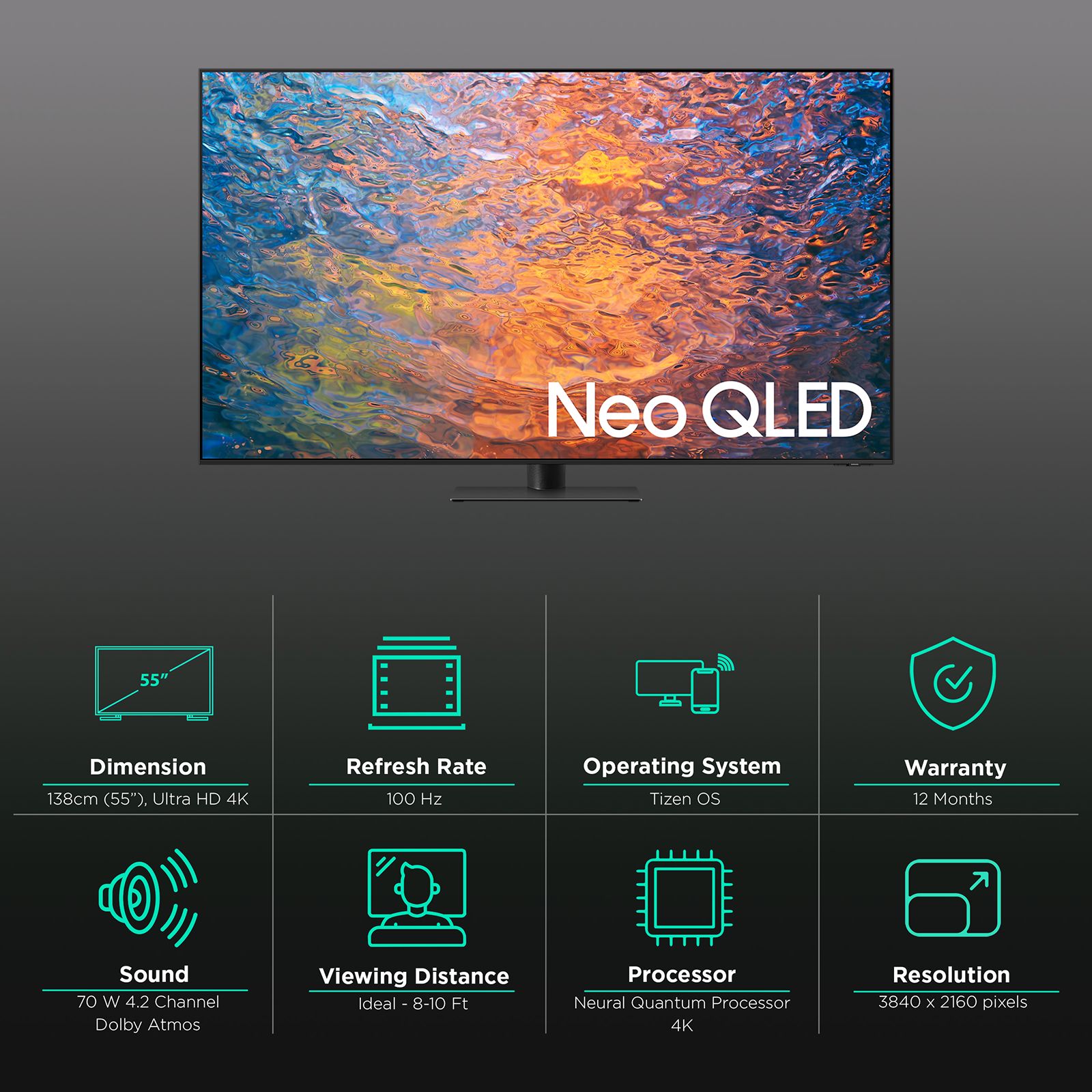 SAMSUNG NEO 138 cm (55 inch) QLED 4K Ultra HD LED Tizen TV with Neural Quantum Processor 4K_3