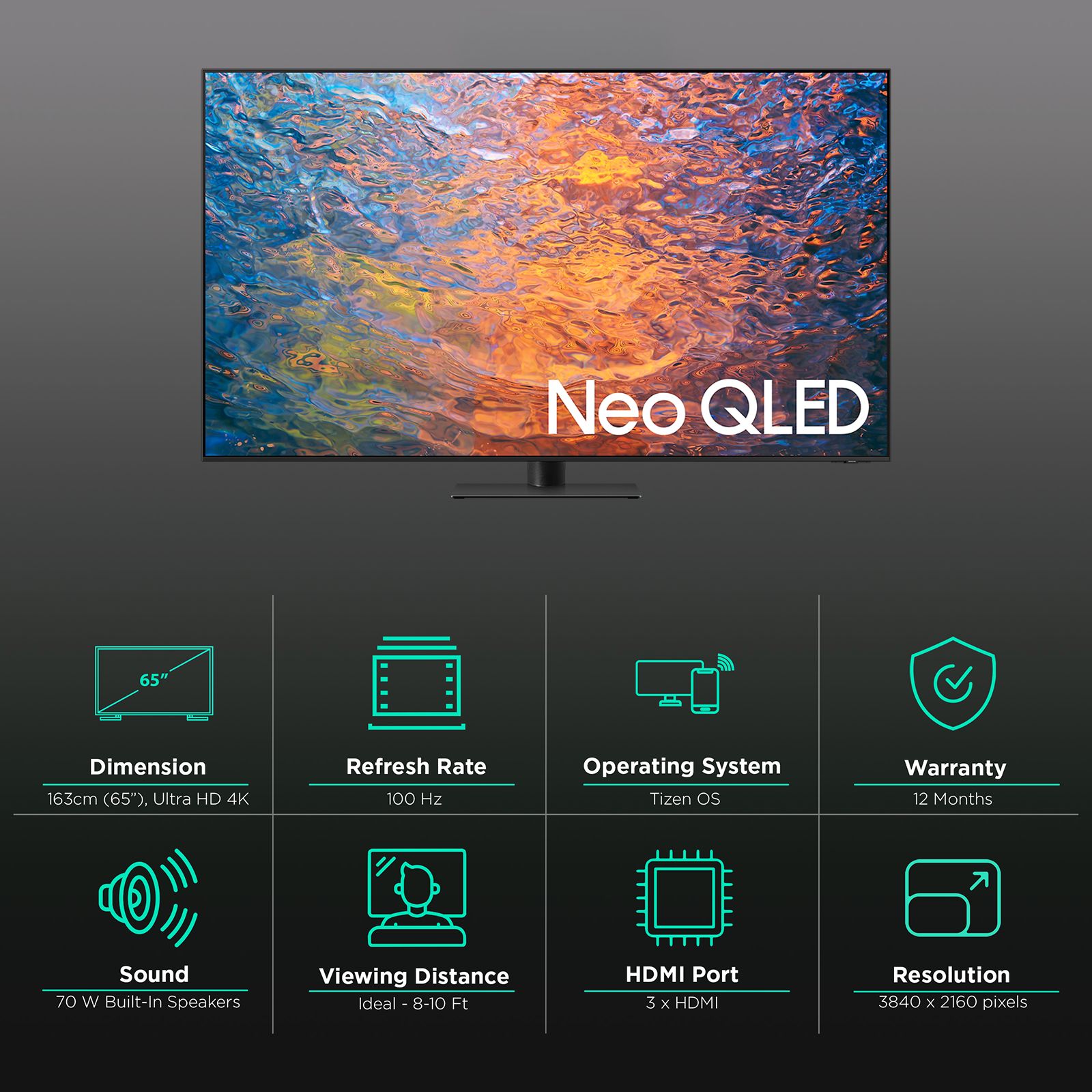 SAMSUNG 165 cm (65 inch) QLED 4K Ultra HD Tizen TV with Neural Quantum Processor SAMSUNG 165 cm (65 inch) QLED 4K Ultra HD Tizen TV with Neural Quantum Processor_3