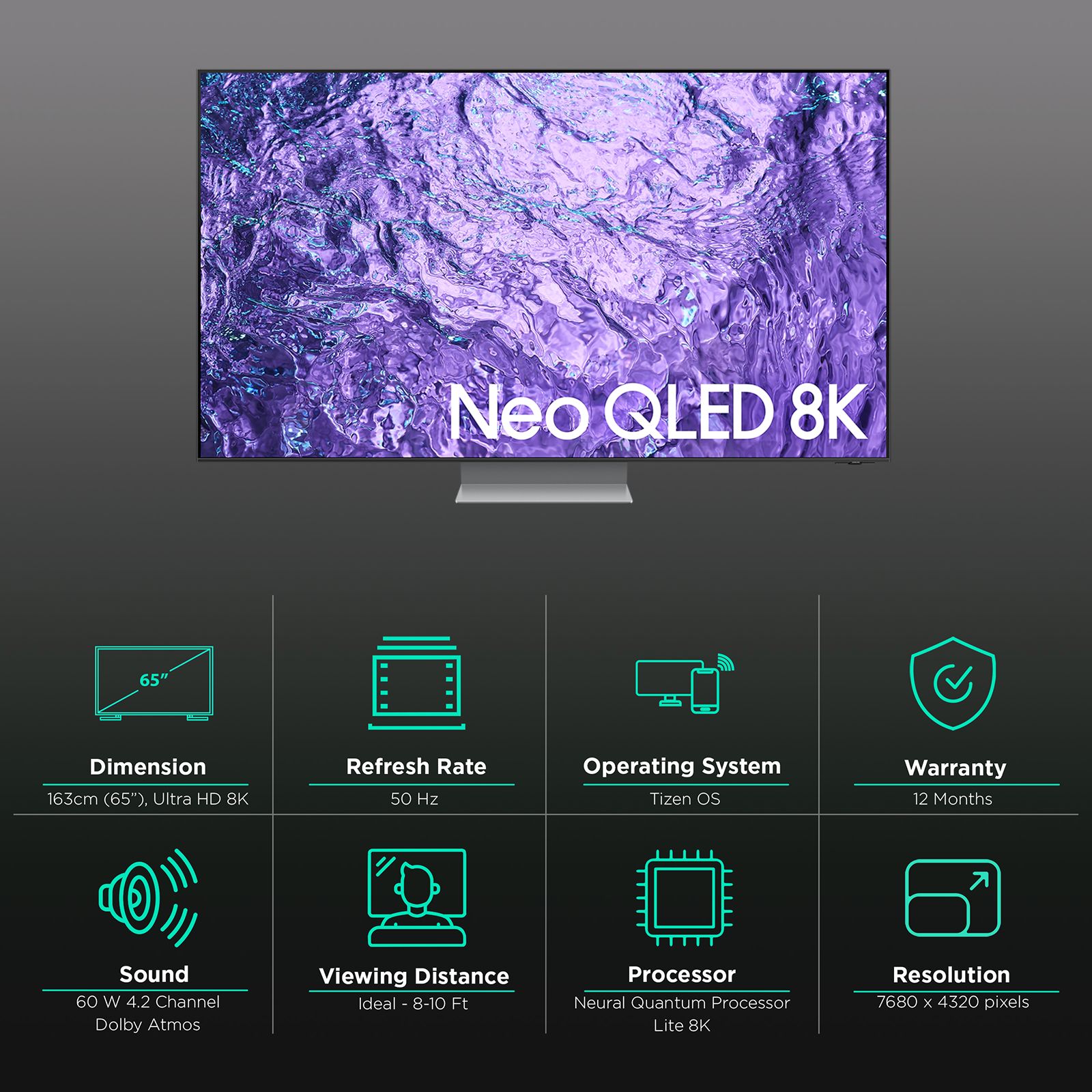 SAMSUNG 165 cm (65 inch) QLED 8K Ultra HD Tizen TV with Neural Quantum Processor SAMSUNG 165 cm (65 inch) QLED 8K Ultra HD Tizen TV with Neural Quantum Processor_3