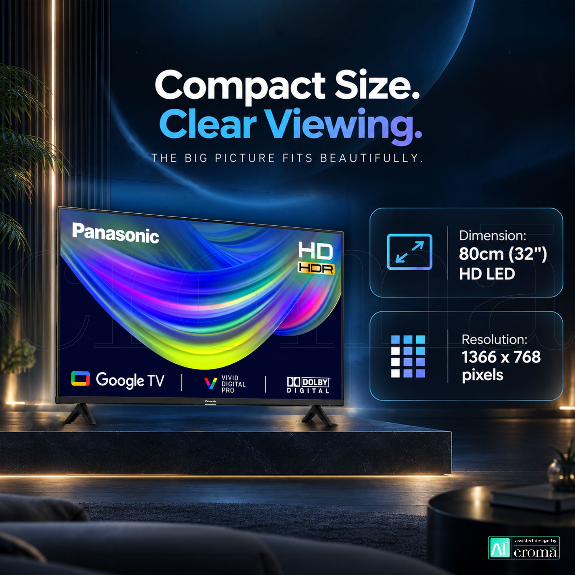 Panasonic MS Series 80 cm (32 inch) HD LED Smart Google TV with Dolby Digital Audio_4