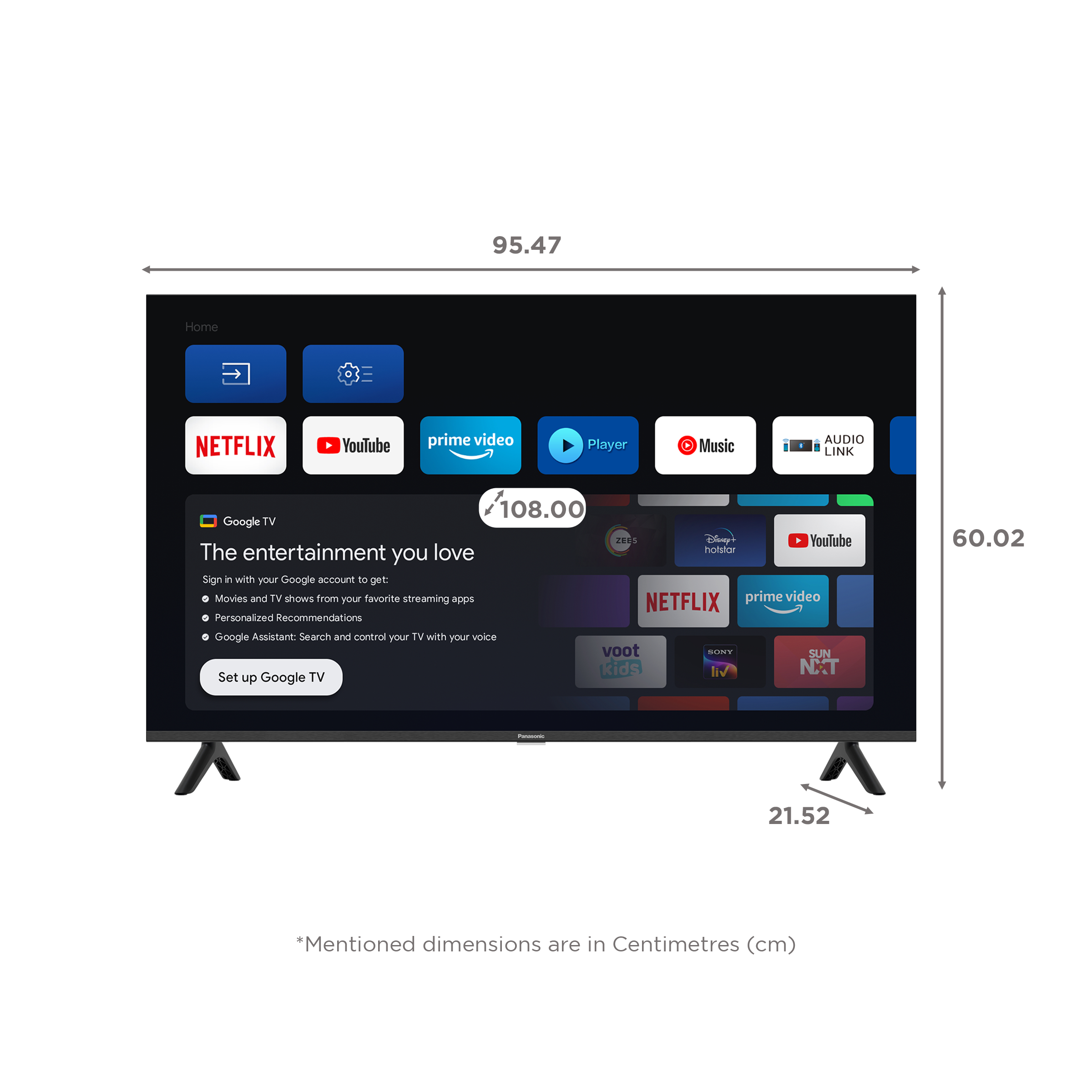 Panasonic MS Series 109 cm (43 inch) Full HD LED Smart Google TV with Dolby Digital Panasonic MS Series 109 cm (43 inch) Full HD LED Smart Google TV with Dolby Digital_2