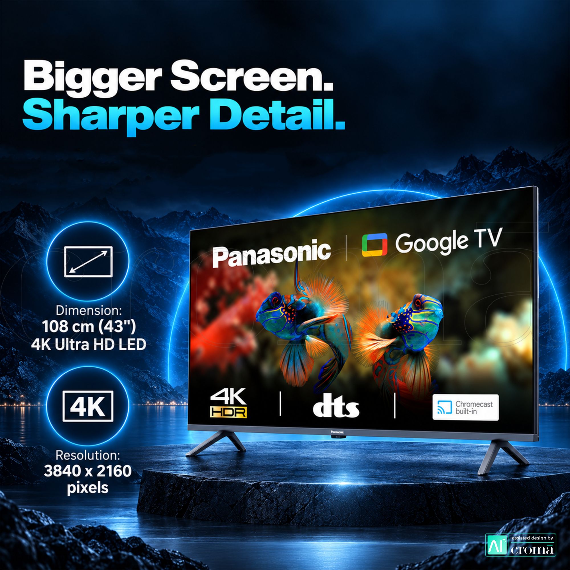 Panasonic MX Series 109 cm (43 inch) 4K Ultra HD LED Google TV with Audio Booster Plus Speaker Panasonic MX Series 109 cm (43 inch) 4K Ultra HD LED Google TV with Audio Booster Plus Speaker_4