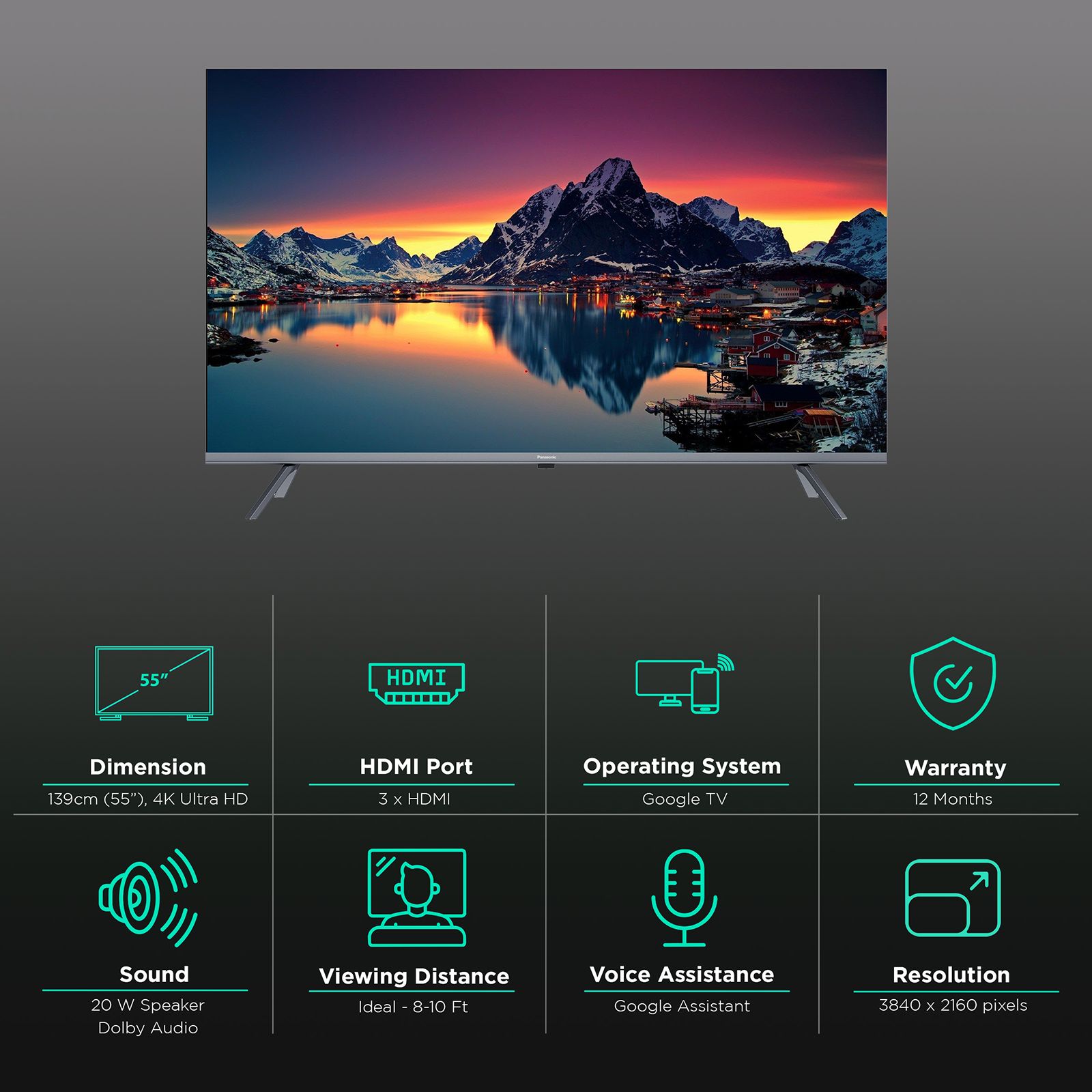 Panasonic 140 cm (55 inch) 4K Ultra HD LED Google TV with Chroma Drive Dynamic Panasonic 140 cm (55 inch) 4K Ultra HD LED Google TV with Chroma Drive Dynamic_3