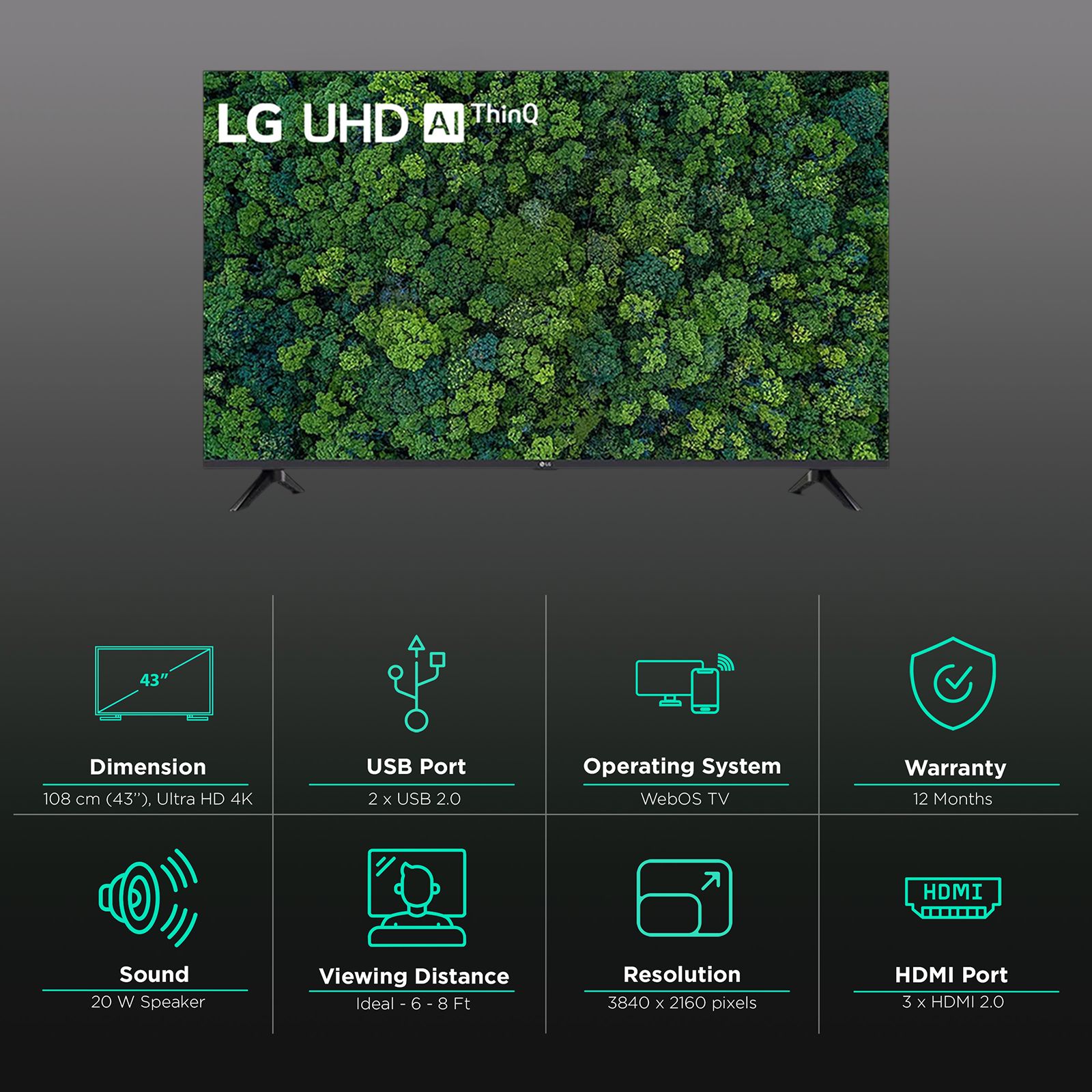 LG UQ73 109 cm (43 inch) 4K Ultra HD LED WebOS TV with Gen5 AI Processor_3