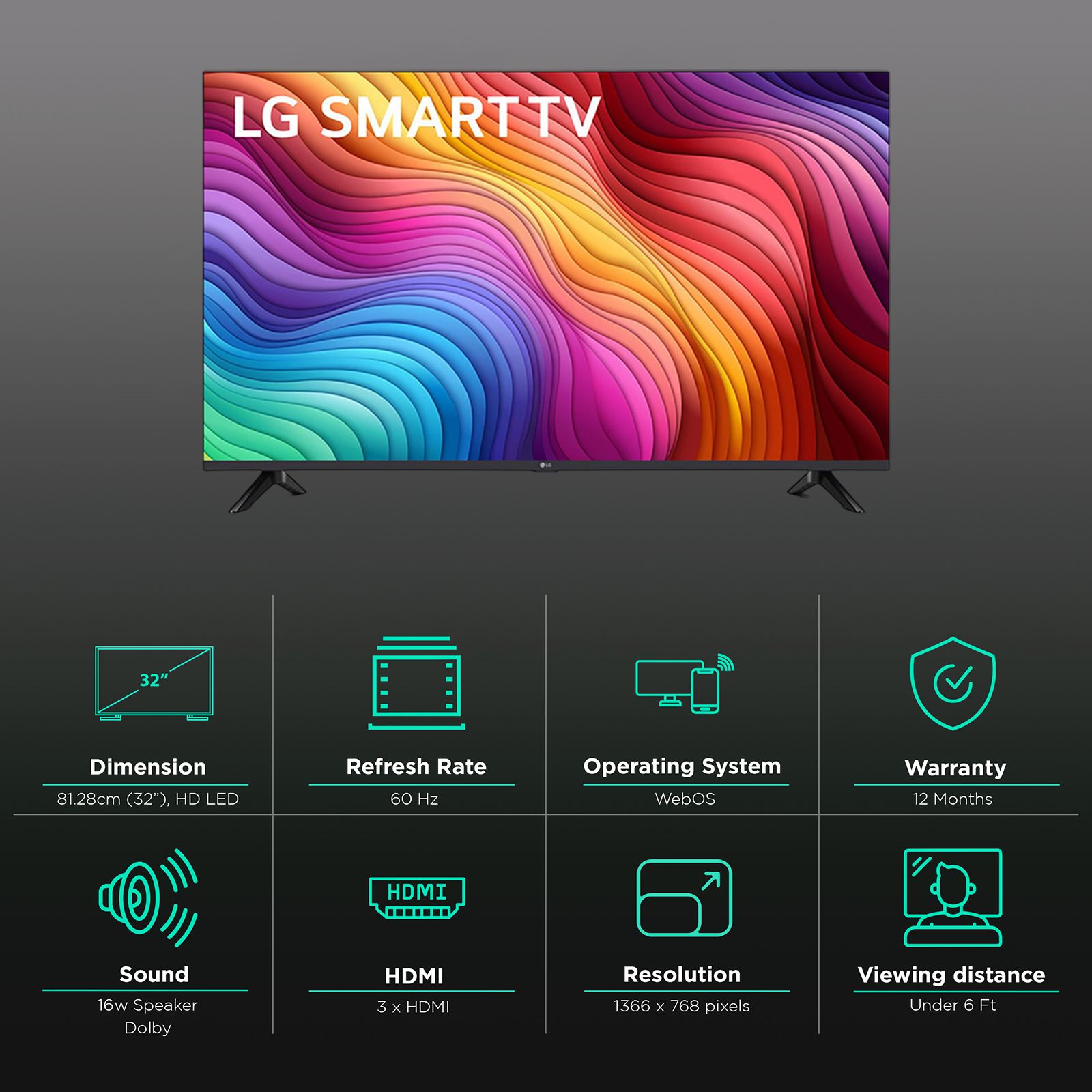 LG LQ64 80 cm (32 inch) HD Ready LED Smart WebOS TV with Active HDR LG LQ64 80 cm (32 inch) HD Ready LED Smart WebOS TV with Active HDR_3