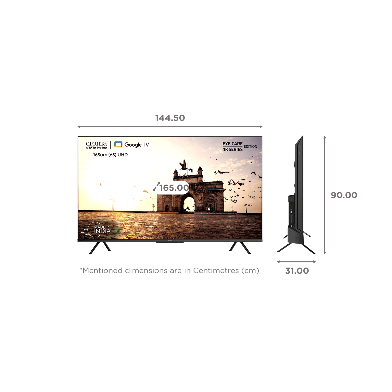 Croma 165 cm (65 inch) 4K Ultra HD LED Google TV with Bezel Less Display Croma 165 cm (65 inch) 4K Ultra HD LED Google TV with Bezel Less Display_2