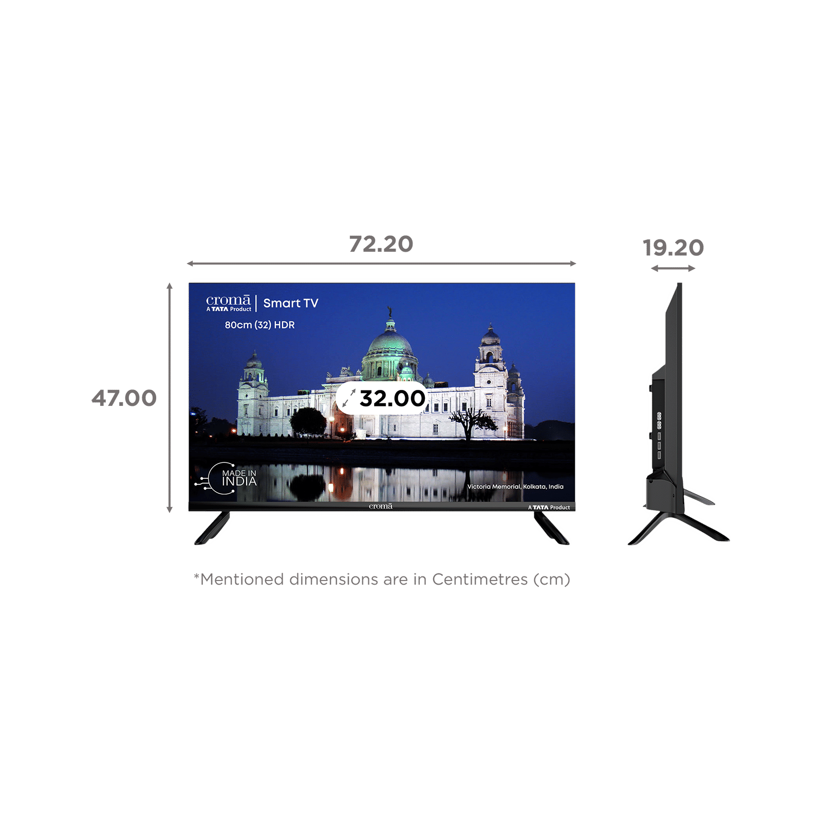 Croma 80 cm (32 inch) HD Ready LED Smart TV with Bezel Less Display (2023 model)_2
