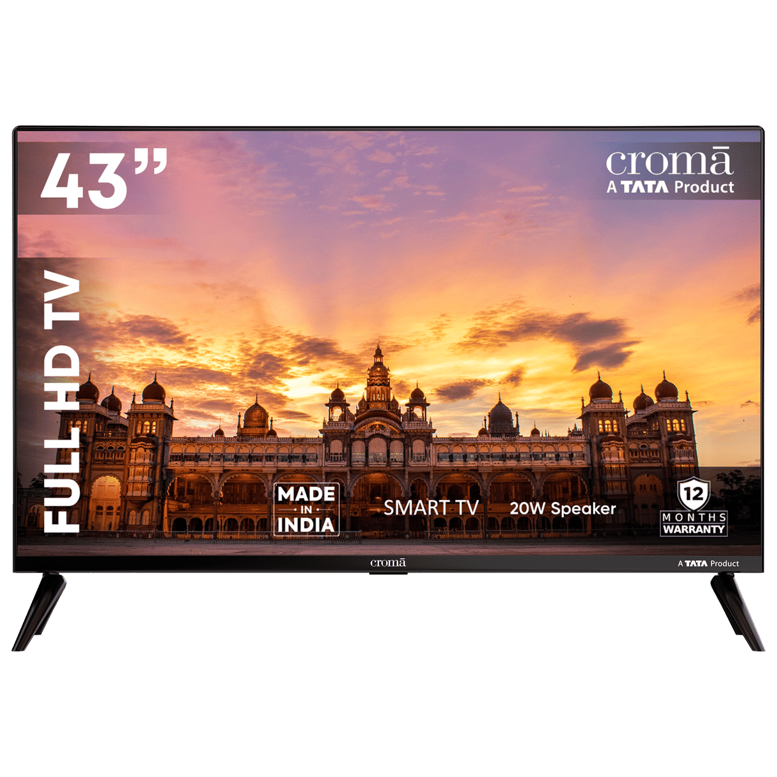 Croma 109 cm (43 inch) Full HD LED Smart Linux TV with Bezel Less Display_1