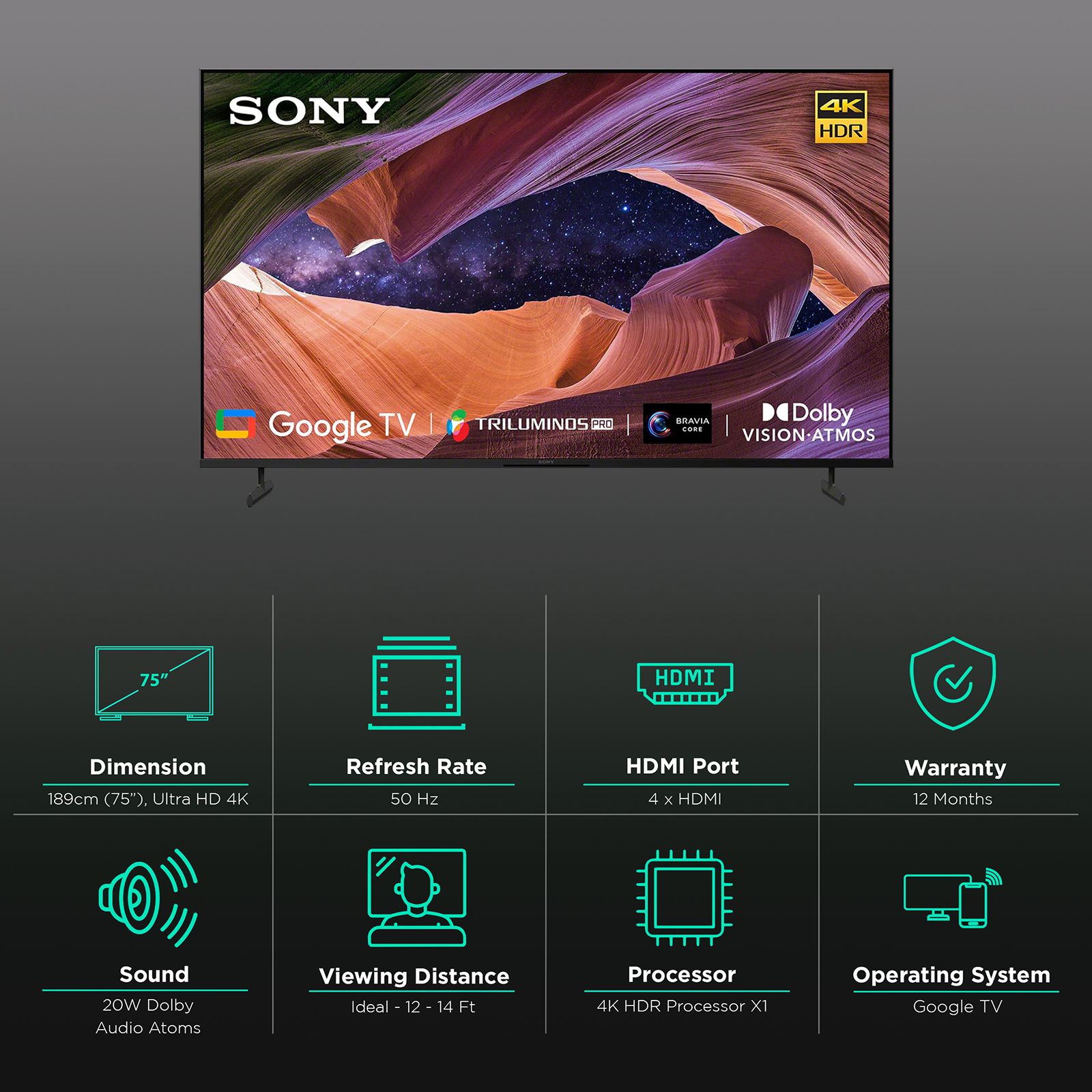 SONY X82L Series 190 cm (75 inch) 4K Ultra HD LED Google TV with Live Colour Technology (2023 model) SONY X82L Series 190 cm (75 inch) 4K Ultra HD LED Google TV with Live Colour Technology (2023 model)_3