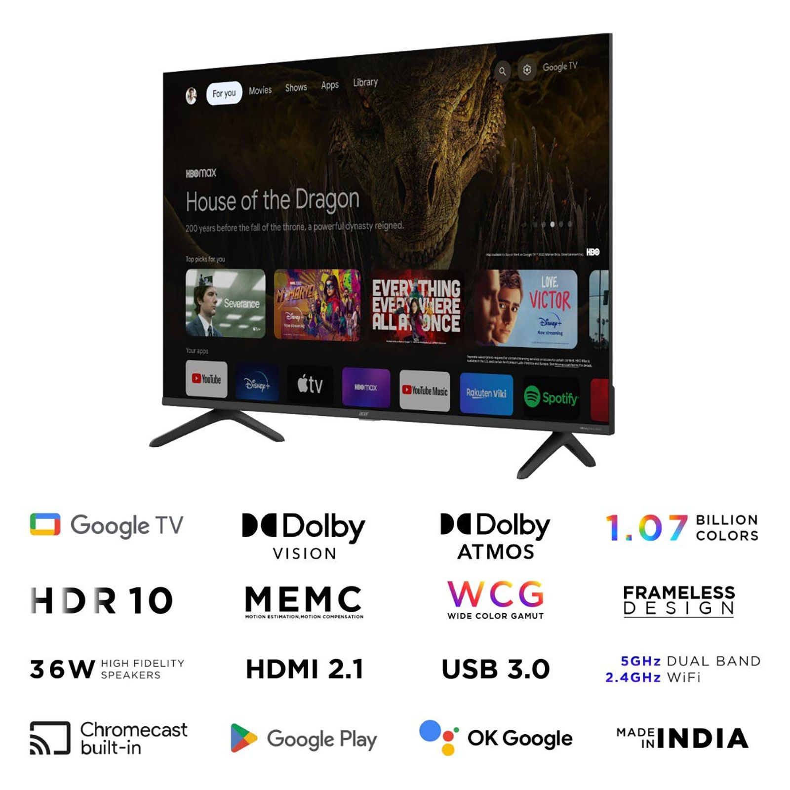 acer Advanced I Series 140 cm (55 inch) 4K Ultra HD LED Google TV with Dolby Vision and Dolby Audio (2023 model) acer Advanced I Series 140 cm (55 inch) 4K Ultra HD LED Google TV with Dolby Vision and Dolby Audio (2023 model)_13
