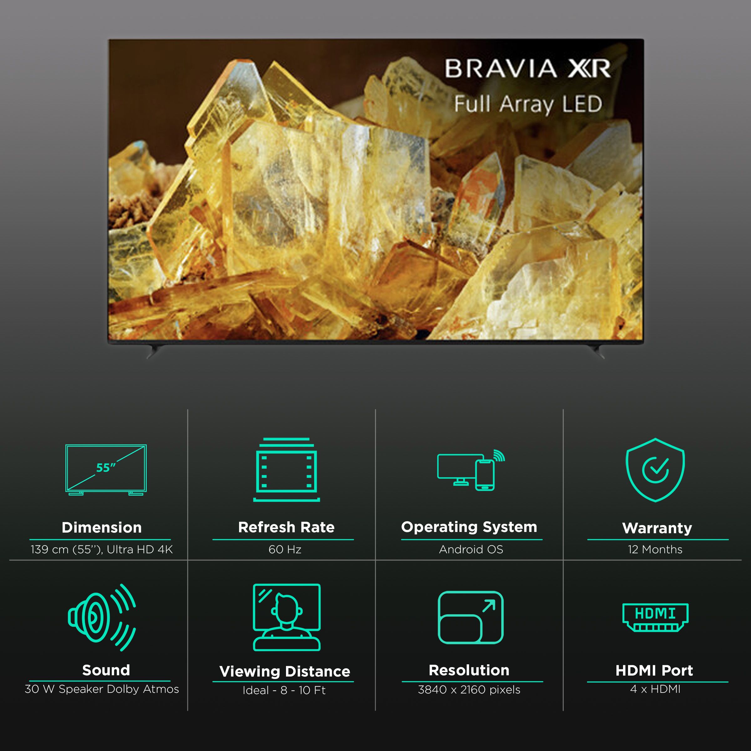 SONY X90L 140 cm (55 inch) 4K Ultra HD LED Google TV with Cognitive Processor XR (2023 Model) SONY X90L 140 cm (55 inch) 4K Ultra HD LED Google TV with Cognitive Processor XR (2023 Model)_3