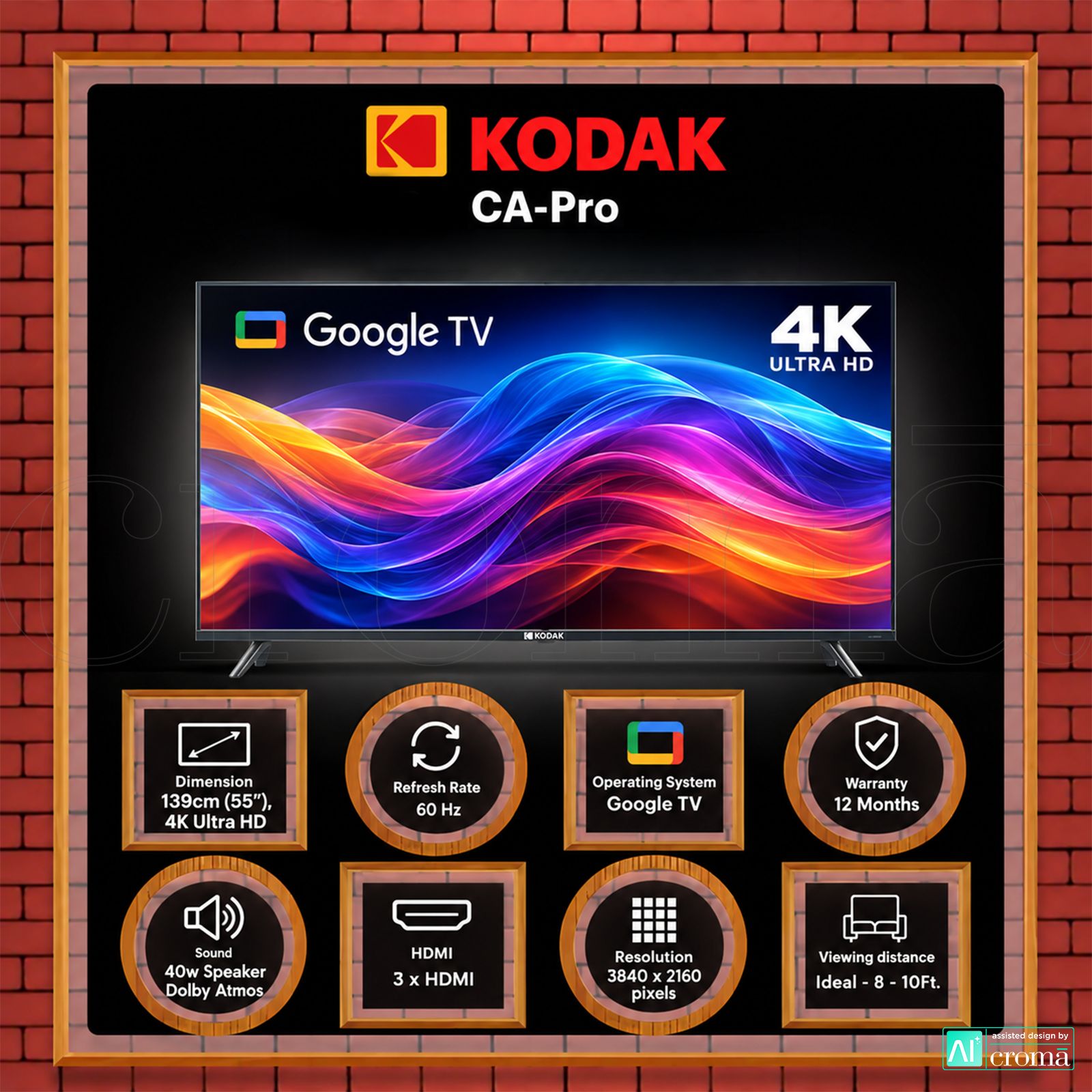 KODAK CA-Pro 140 cm (55 inch) 4 Star 4K Ultra HD LED Google TV with Dolby Vision and Dolby Atmos KODAK CA-Pro 140 cm (55 inch) 4 Star 4K Ultra HD LED Google TV with Dolby Vision and Dolby Atmos_2