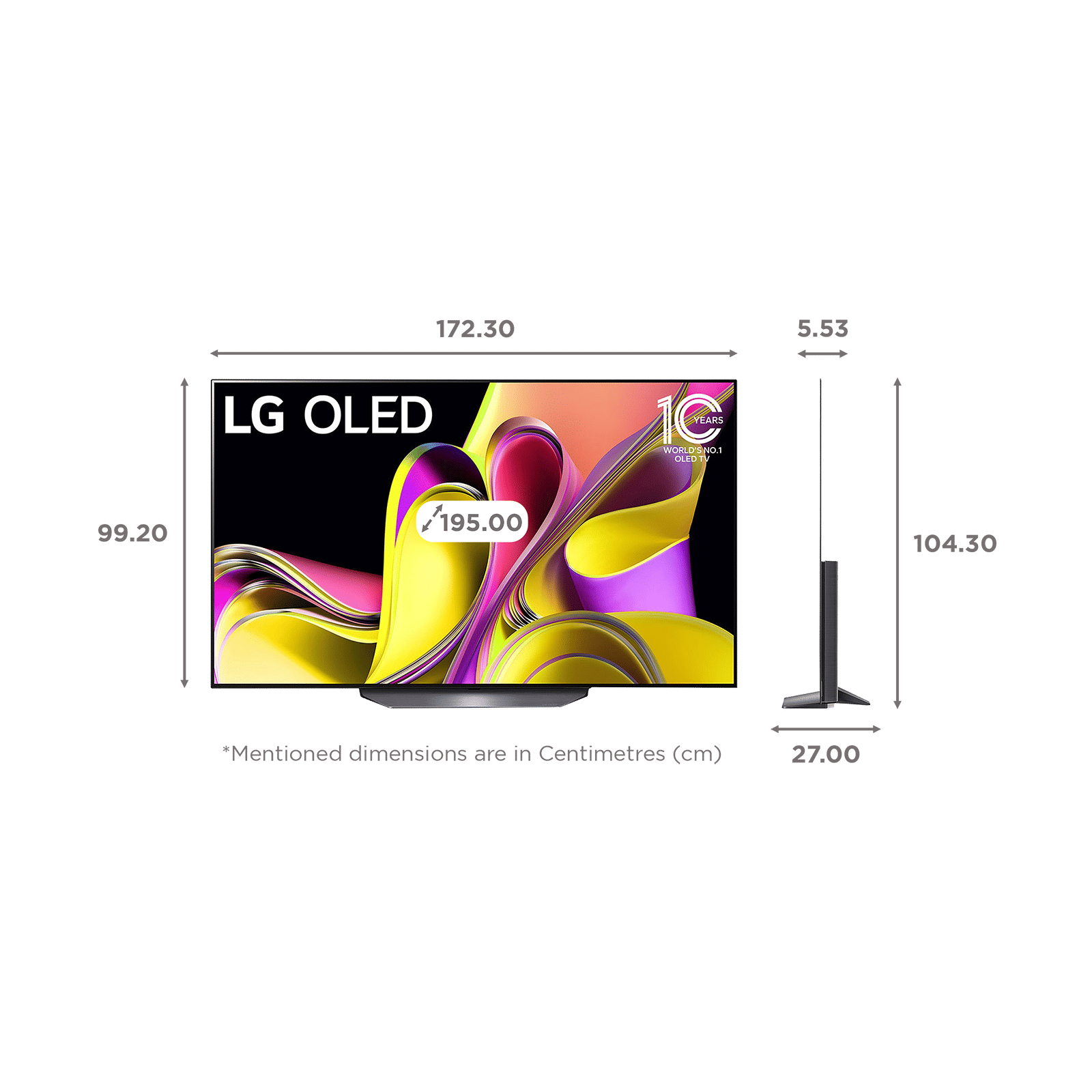 LG B3 195 cm (77 inch) OLED 4K Ultra HD WebOS TV with AI Processor Gen6 LG B3 195 cm (77 inch) OLED 4K Ultra HD WebOS TV with AI Processor Gen6_2