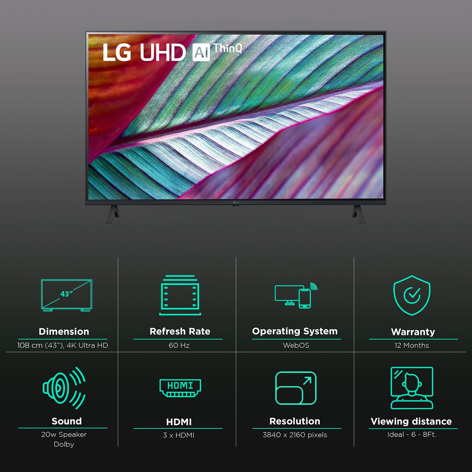 LG UR75 109 cm (43 inch) 4K Ultra HD LED WebOS TV with Gen5 AI Processor 4K_3