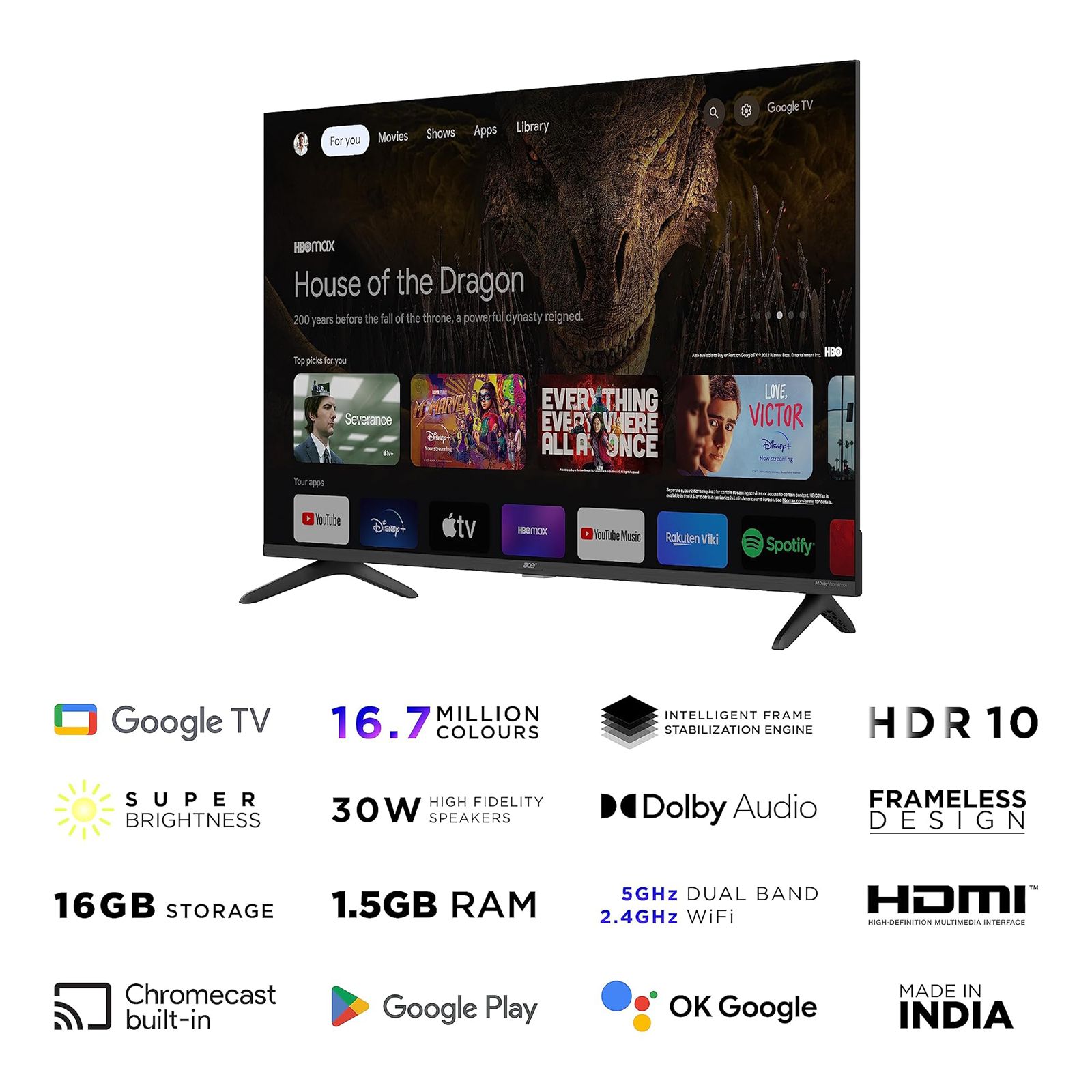 acer Advanced I Series 109 cm (43 inch) Full HD LED Smart Google TV with 30W Dolby Audio (2023 model)_12