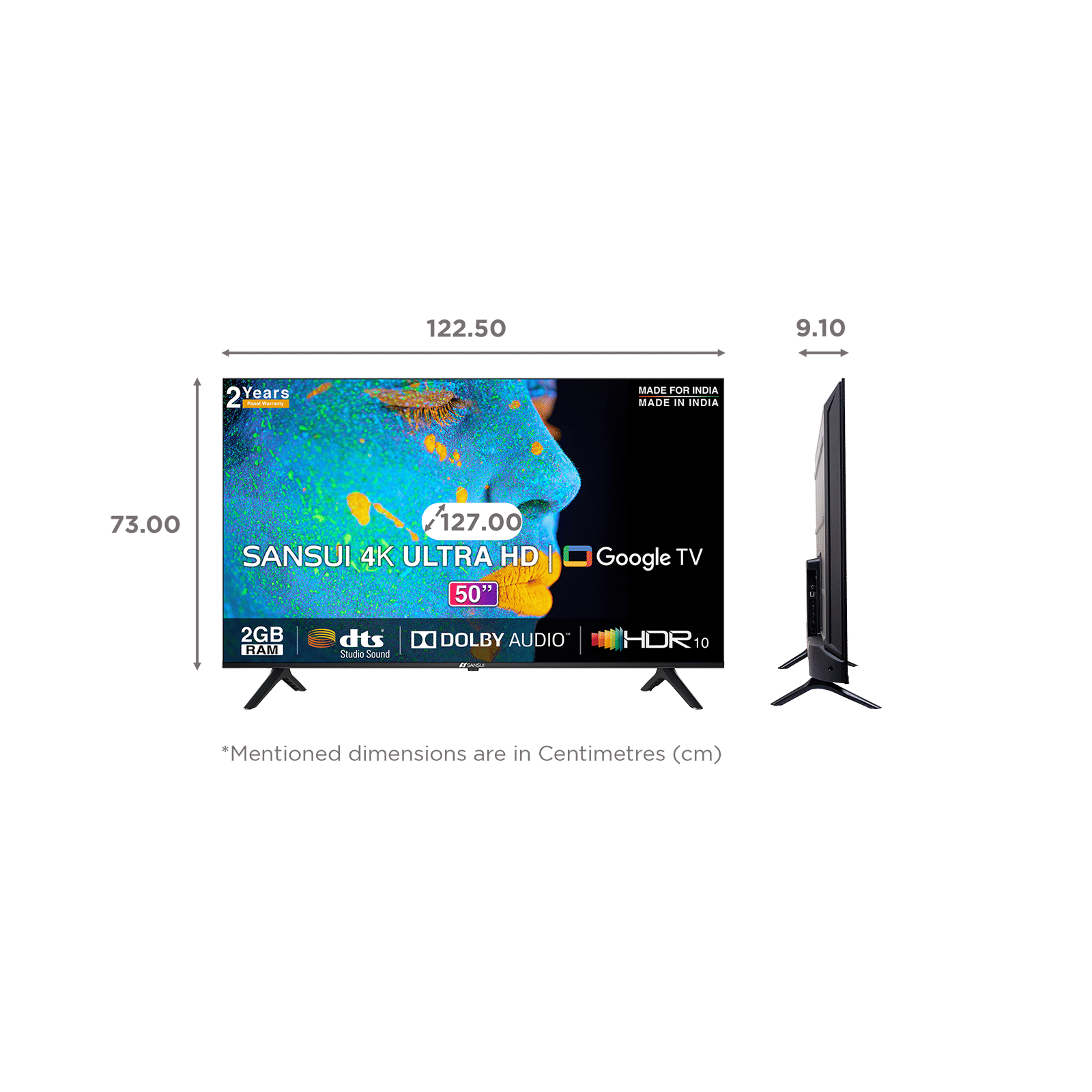 Sansui 127cm (50 inch) 4K Ultra HD LED Google TV with Quad Core  Processor_2