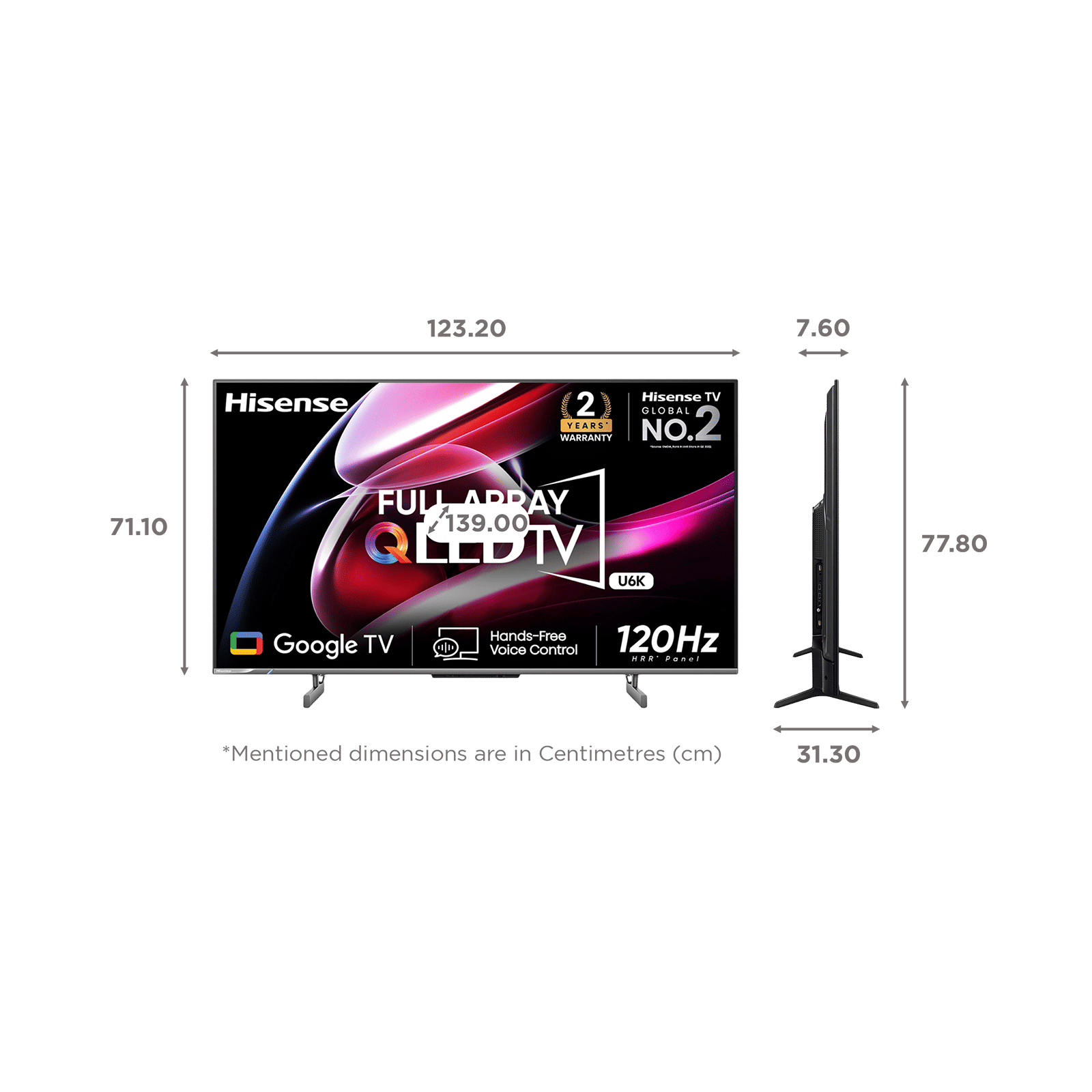 Hisense U6K 140 cm (55 inch) QLED 4K Ultra HD Google TV with Dolby Atmos (2023 model)_2
