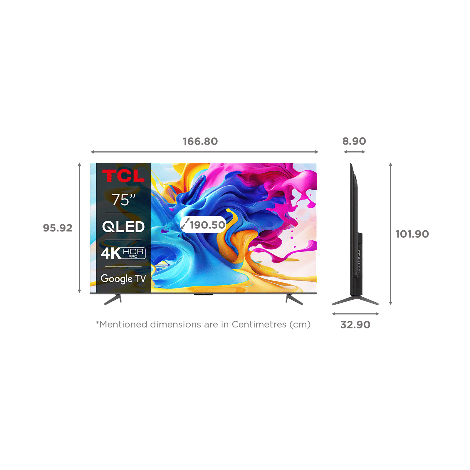 TCL 75C645 190 cm (75 inch) QLED 4K Ultra HD Google TV with Dolby Vision and Dolby Atmos (2023 Model)_2