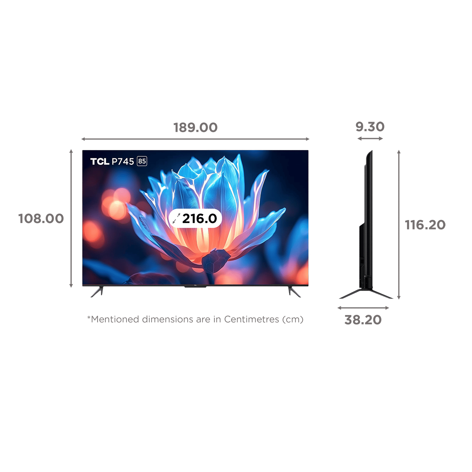 TCL P745 215 cm (85 inch) 4K Ultra HD LED Google TV with Dolby Vision and Dolby Atmos (2023 model)_2