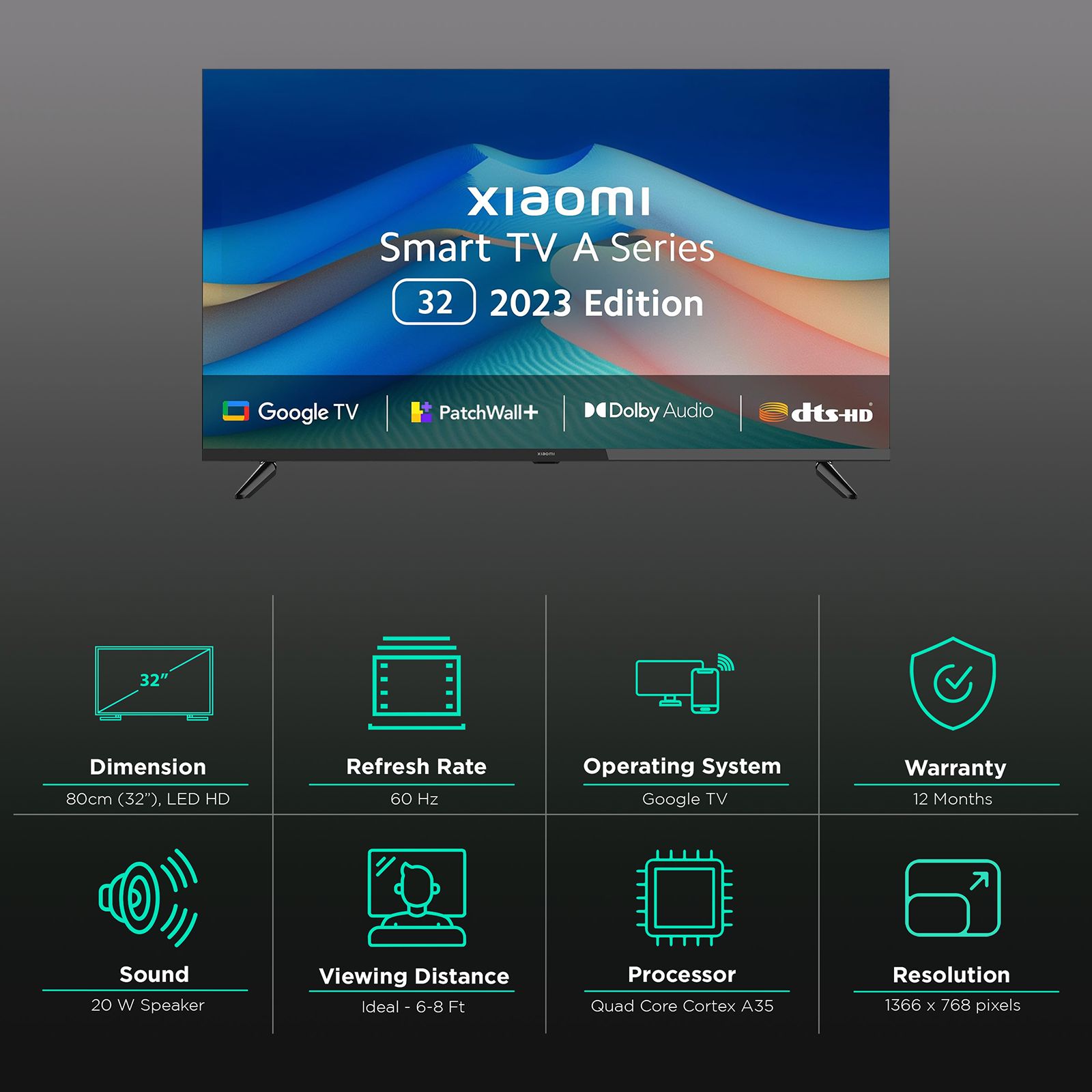 Xiaomi A Series 80 cm (32 inch) HD LED Smart Google TV with 20W Speaker_3